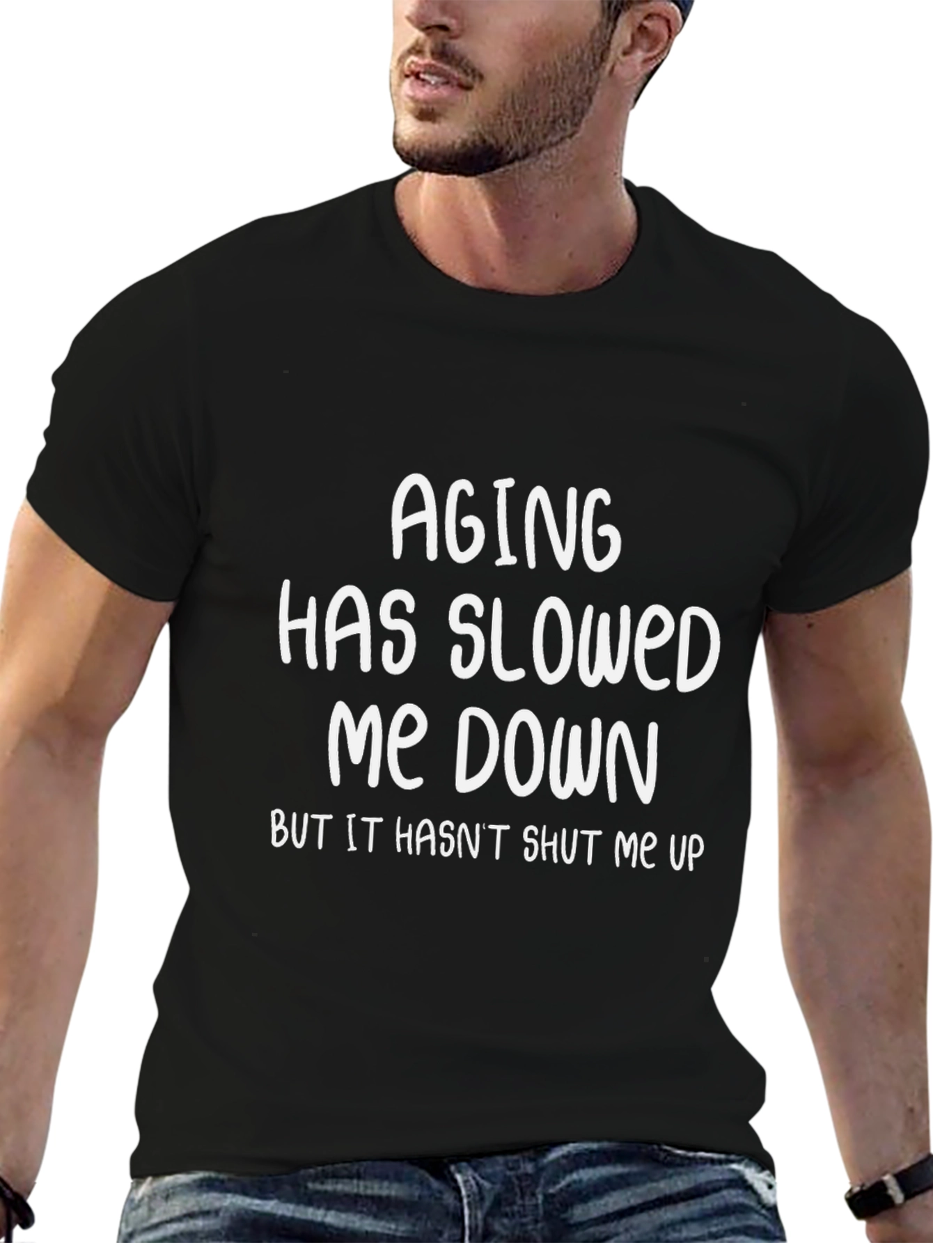 Funny Aging Sarcastic Humor Black Graphic T-Shirt