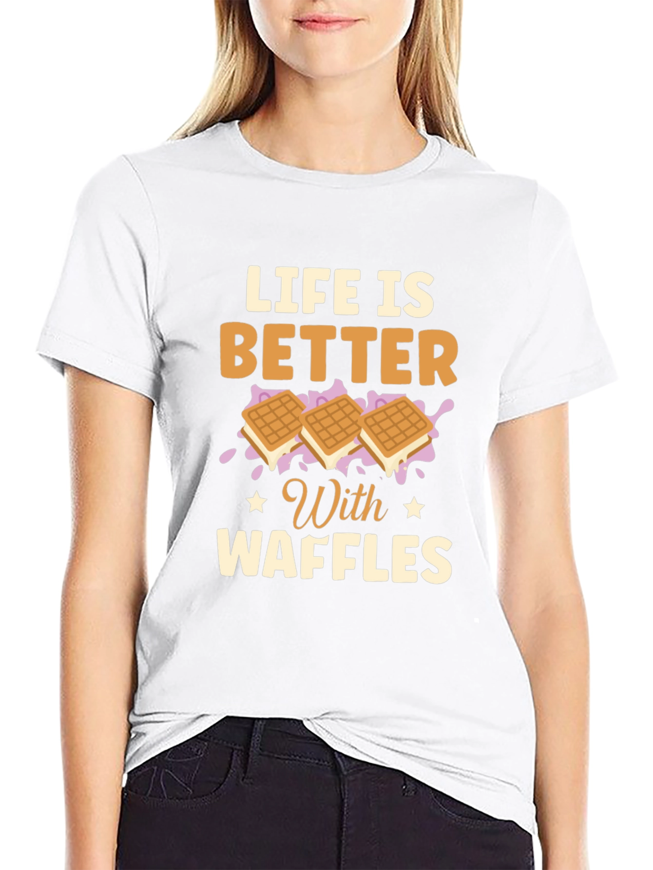 Life is Better with Waffles Graphic T-Shirt