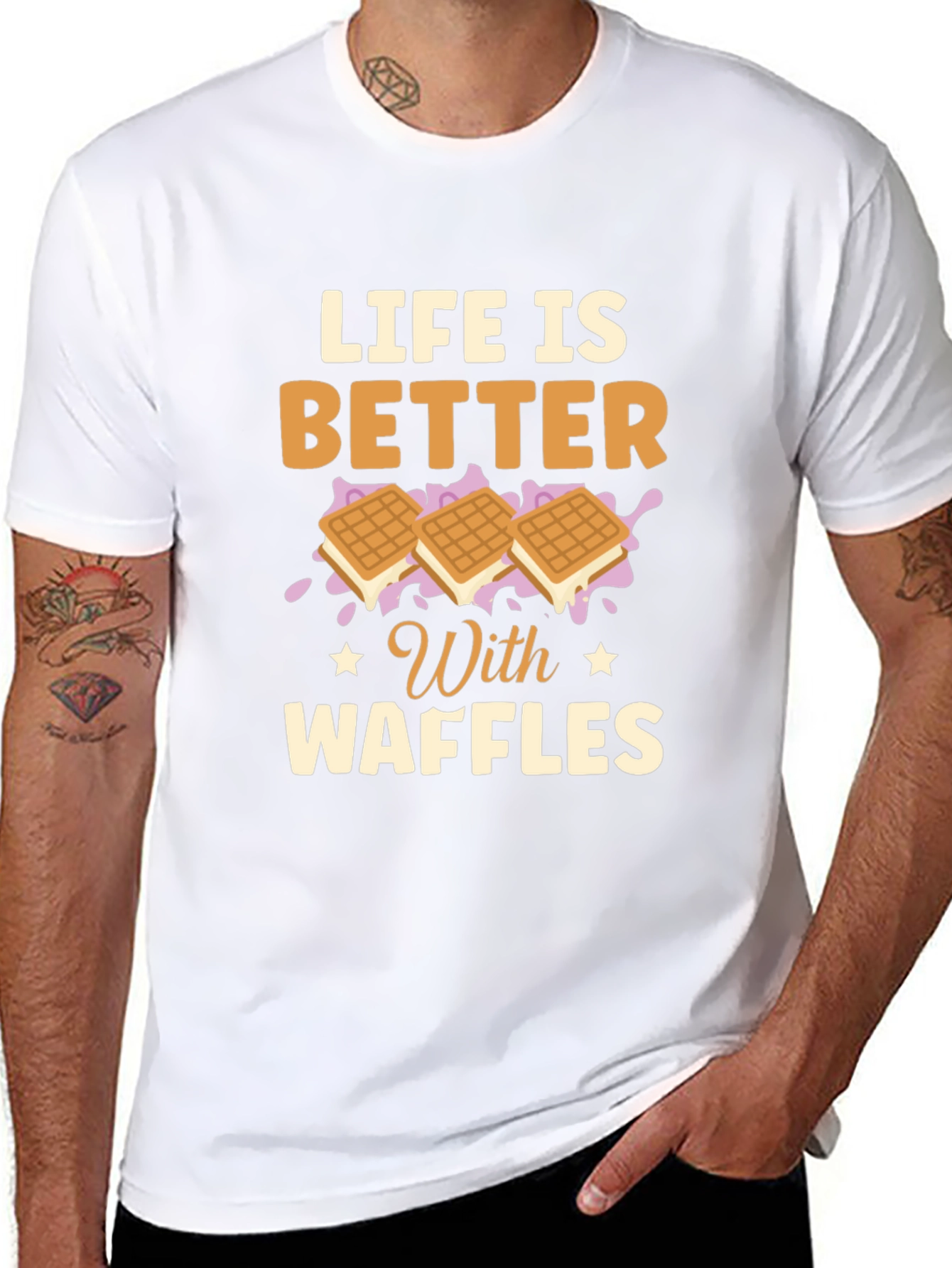 Life is Better with Waffles Graphic T-Shirt
