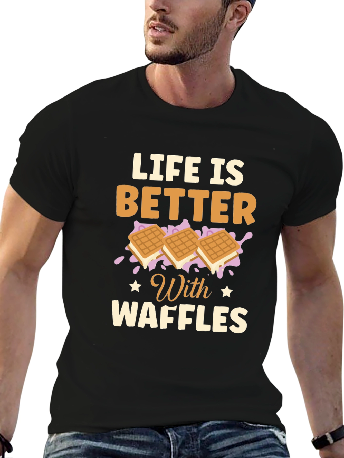 Life is Better with Waffles Graphic T-Shirt