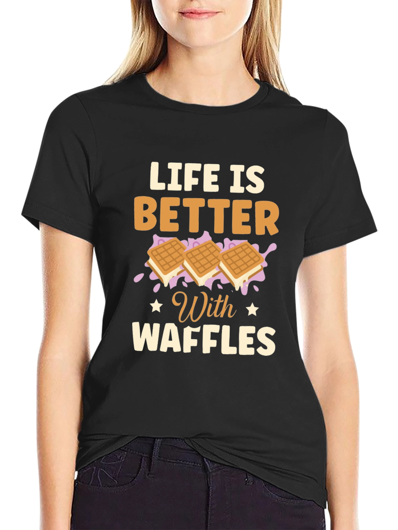 Life is Better with Waffles Graphic T-Shirt