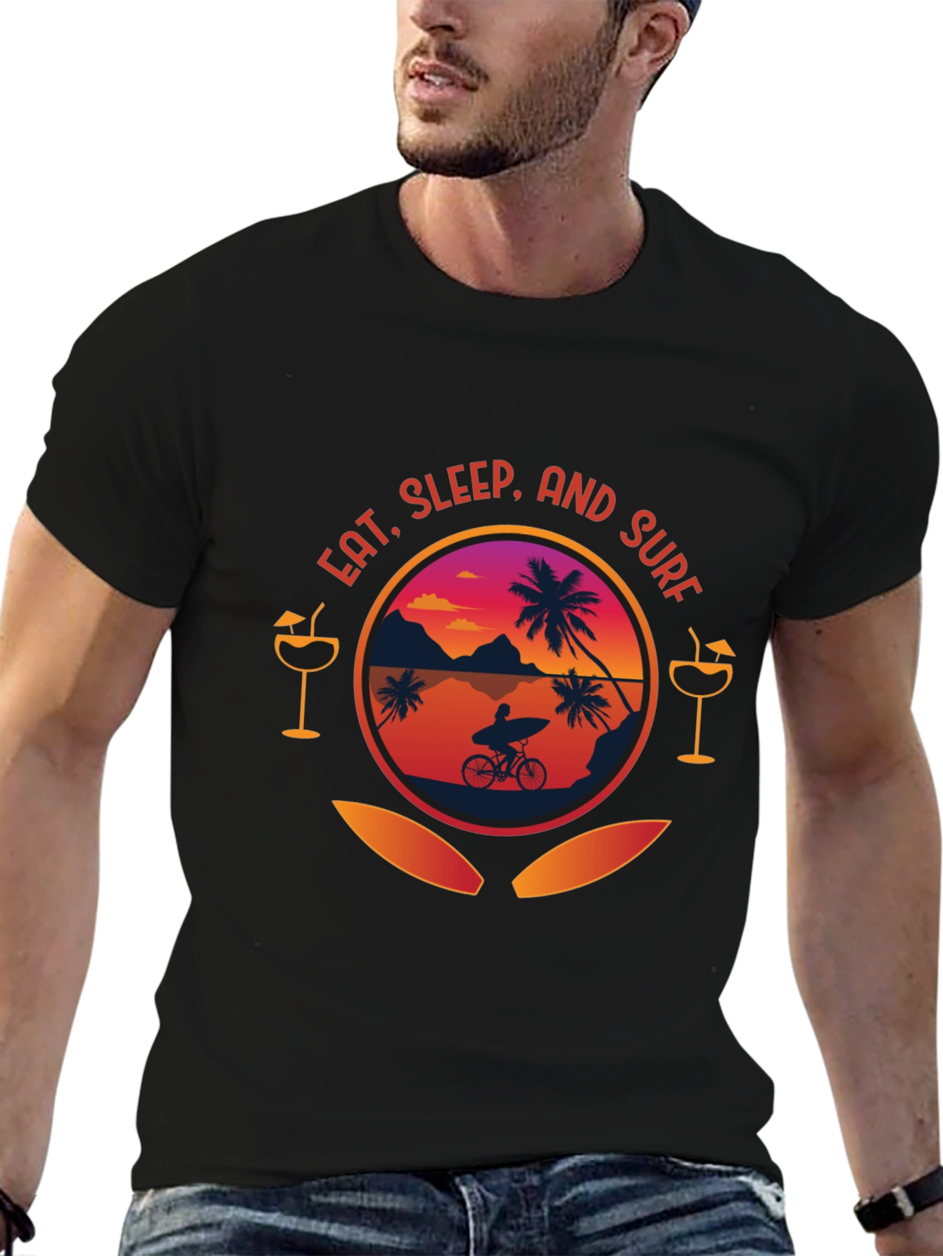 Eat Sleep Surf Graphic T-Shirt