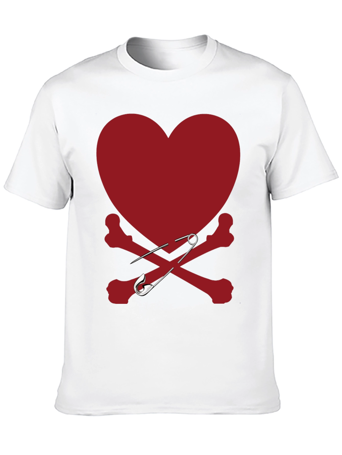 Heart & Bones Safety Pin Graphic Tee