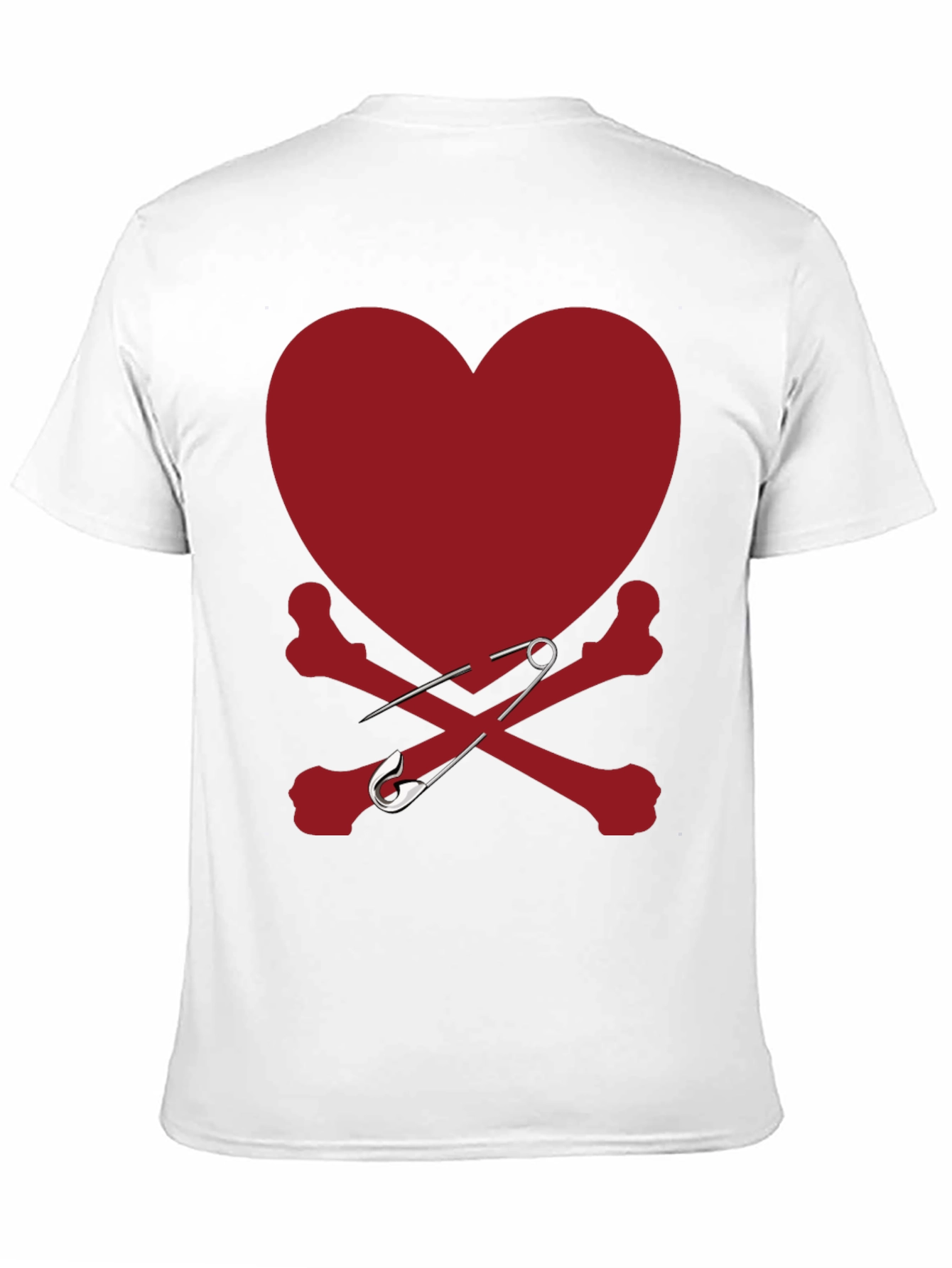 Heart & Bones Safety Pin Graphic Tee