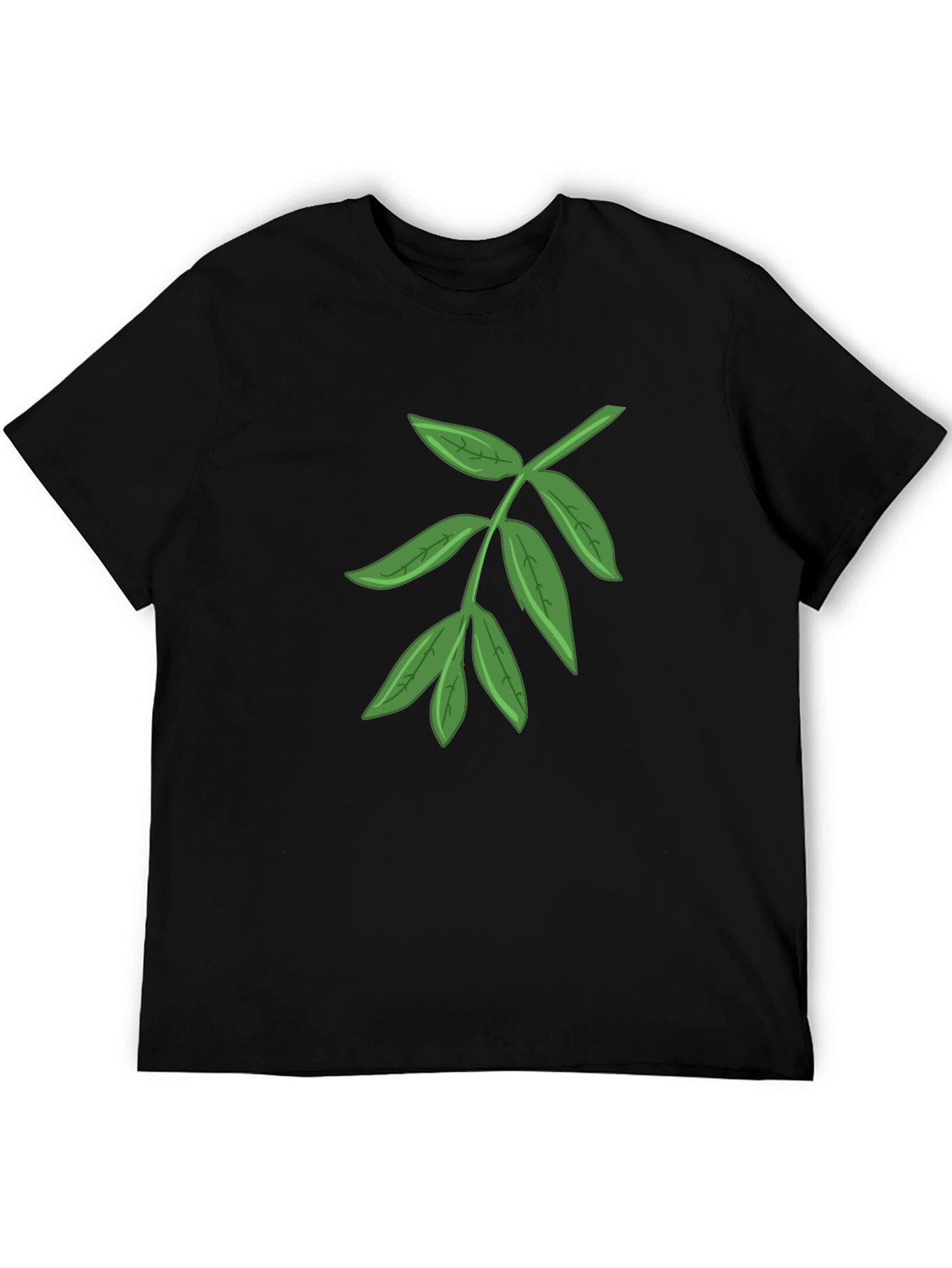 Leaf Graphic Black T-Shirt - Nature Inspired Design