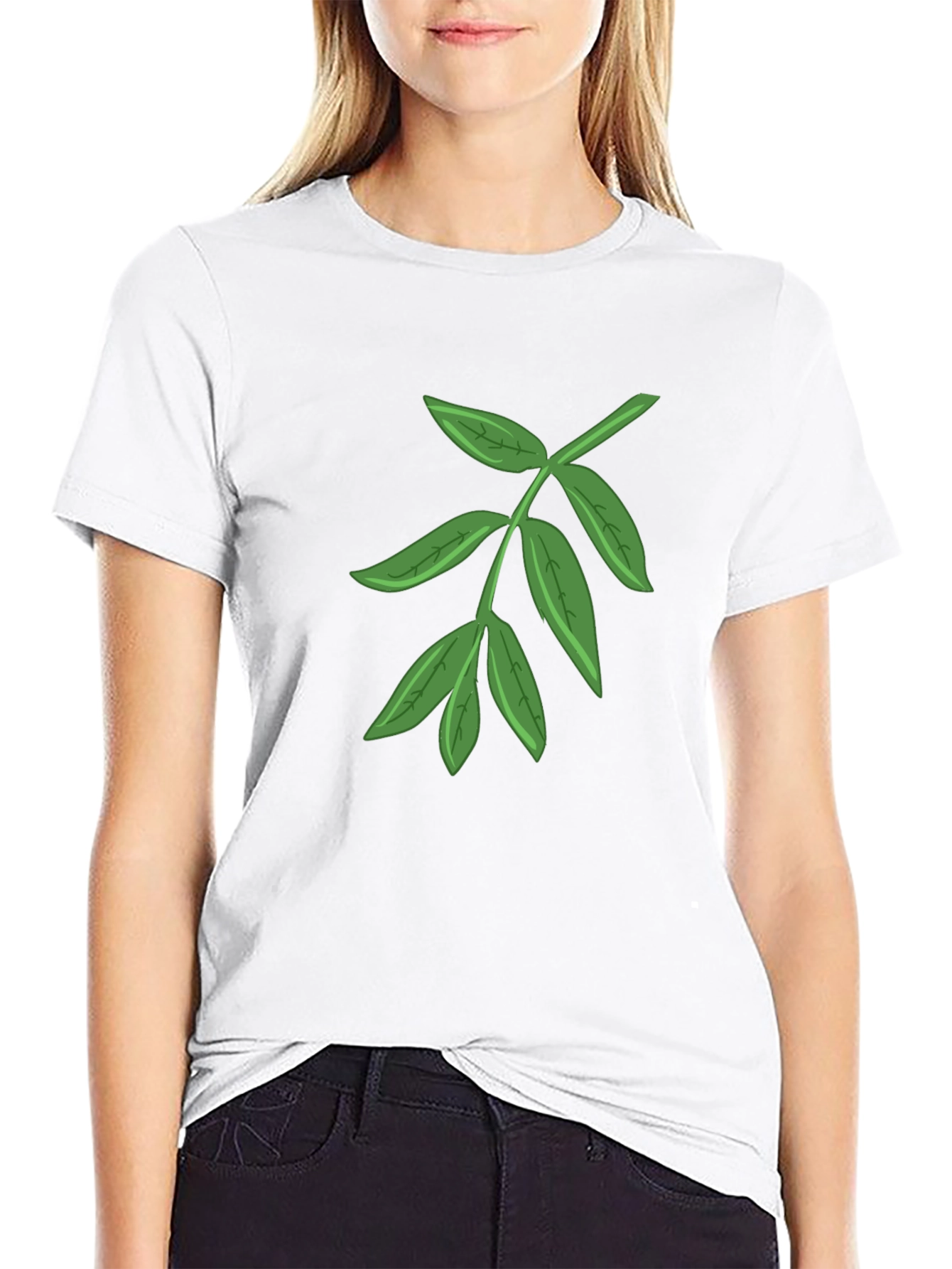 Leaf Graphic Black T-Shirt - Nature Inspired Design
