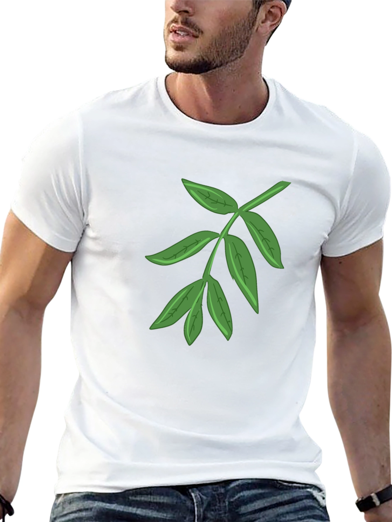 Leaf Graphic Black T-Shirt - Nature Inspired Design