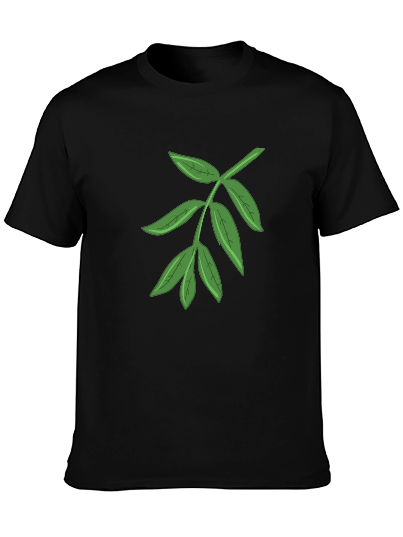 Leaf Graphic Black T-Shirt - Nature Inspired Design