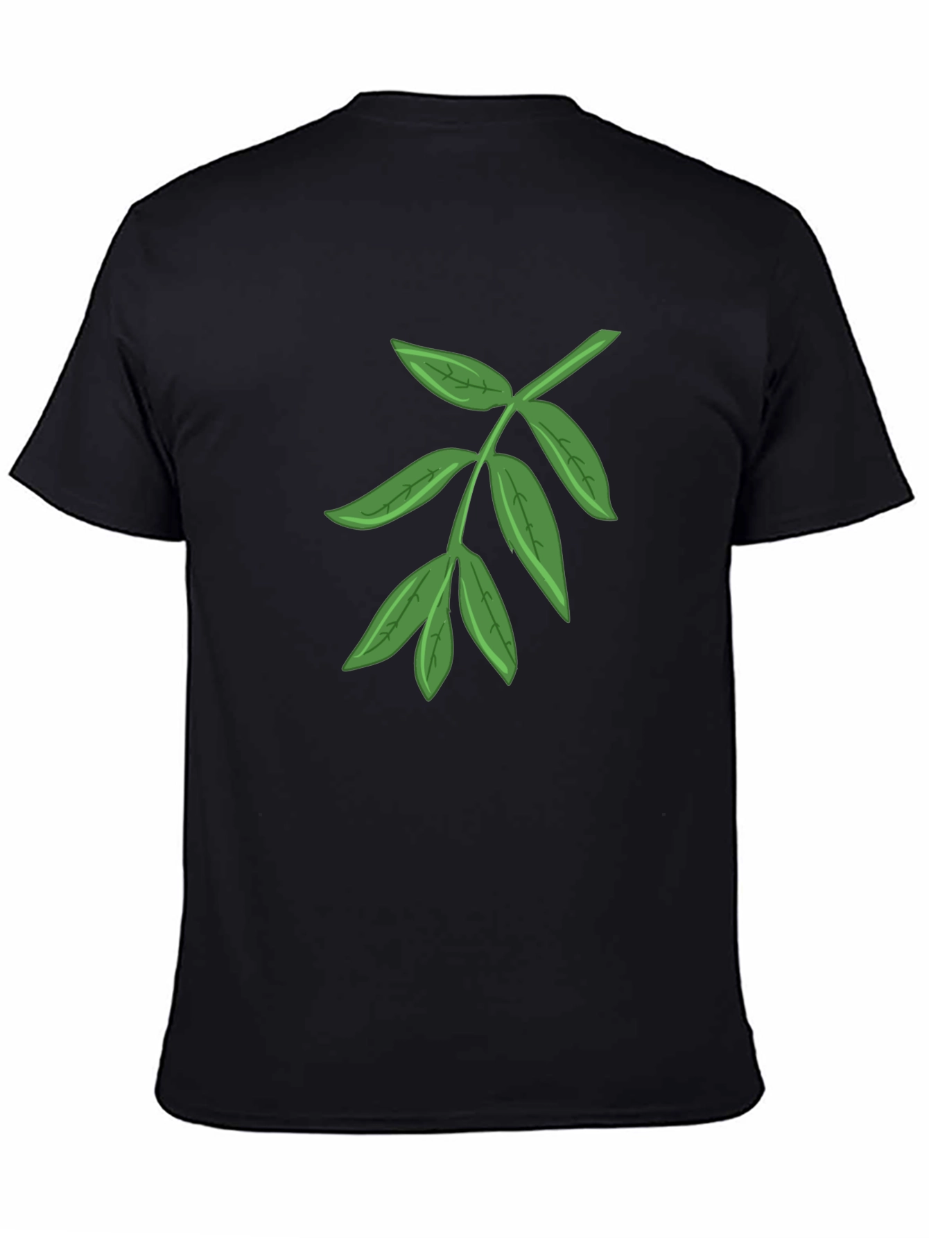 Leaf Graphic Black T-Shirt - Nature Inspired Design