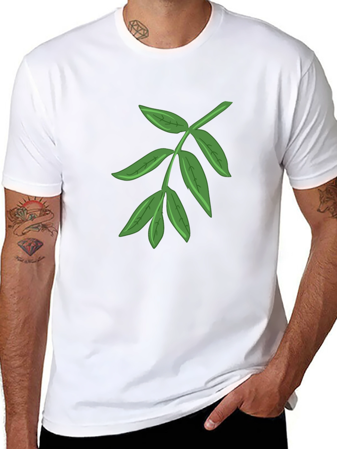 Leaf Graphic Black T-Shirt - Nature Inspired Design