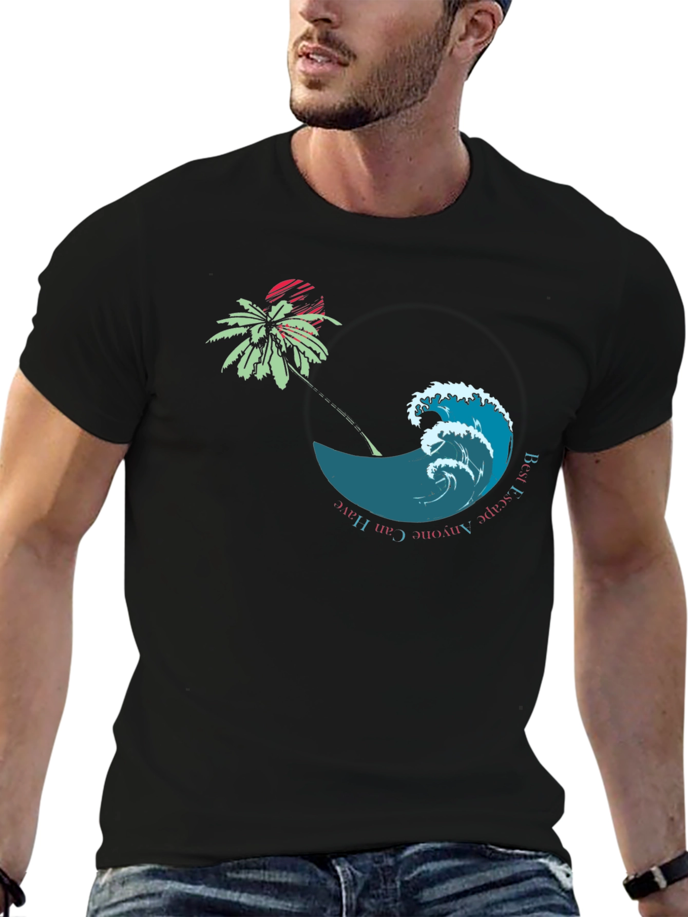 Tropical Wave Black T-Shirt