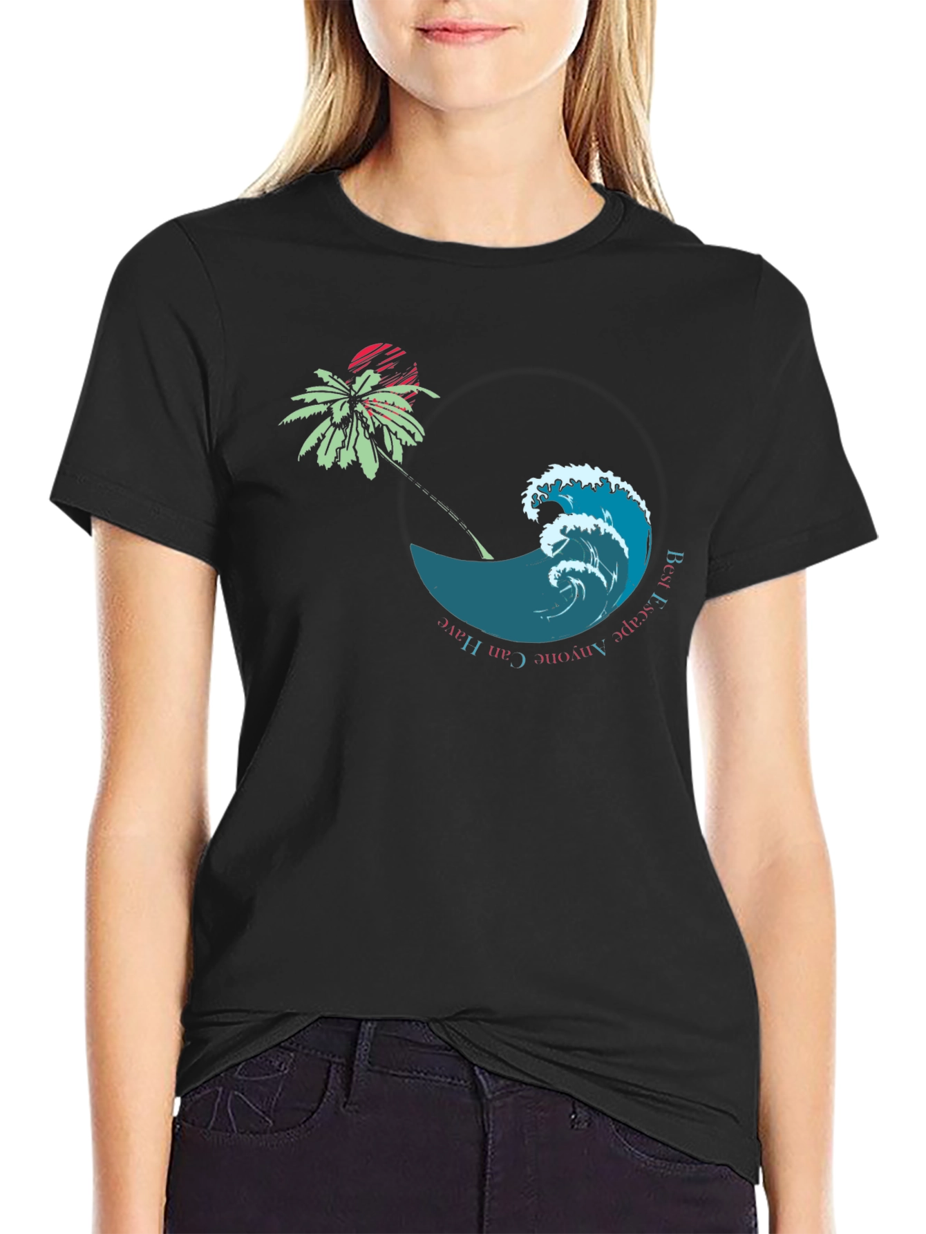 Tropical Wave Black T-Shirt