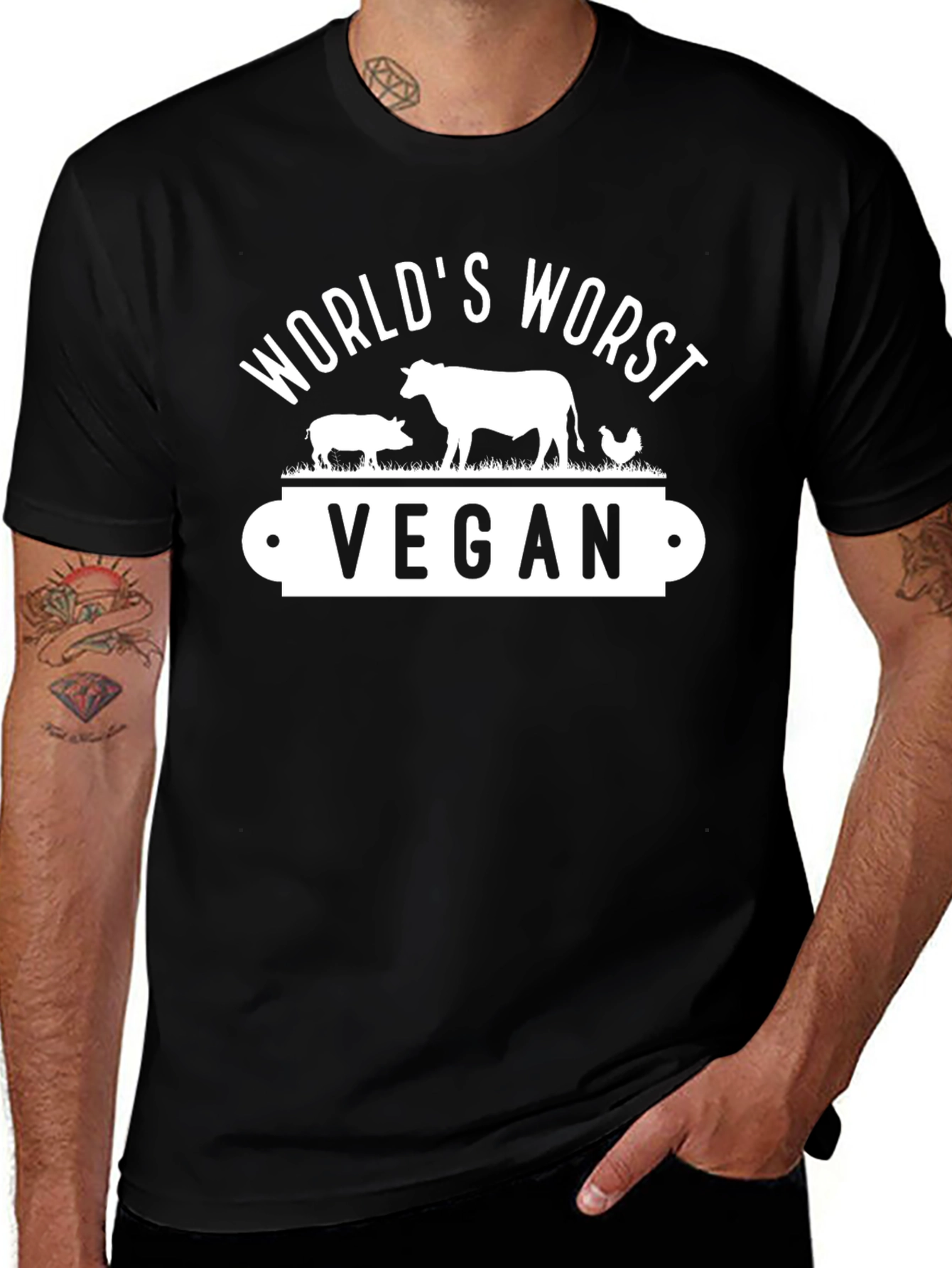 Worlds Worst Vegan Black T-Shirt