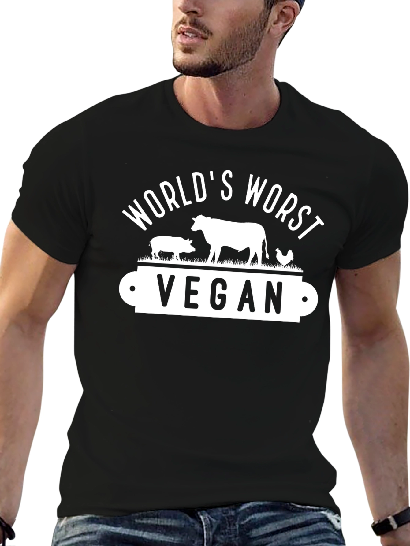Worlds Worst Vegan Black T-Shirt