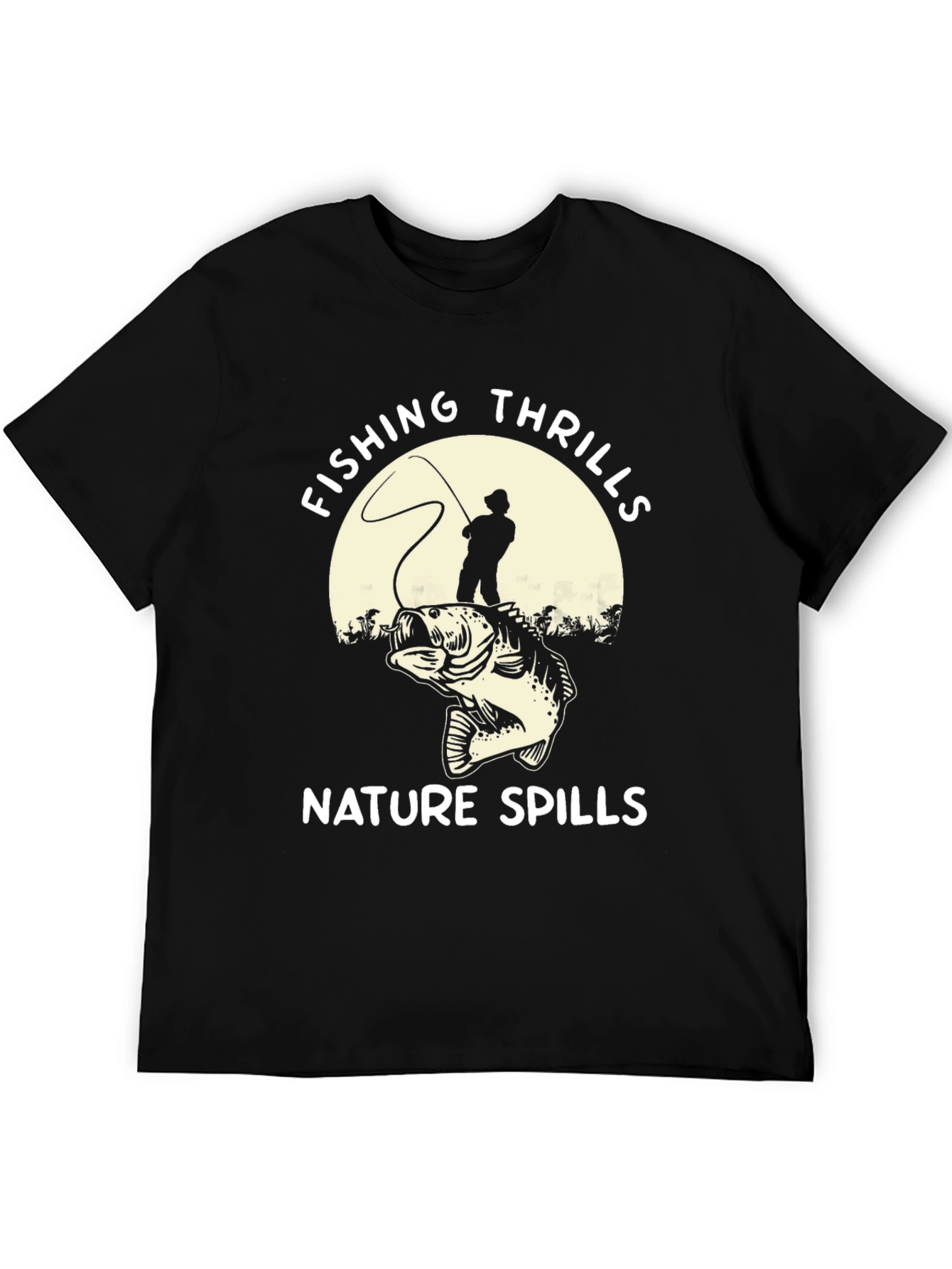 Fishing Thrills Nature Spills Graphic Tee