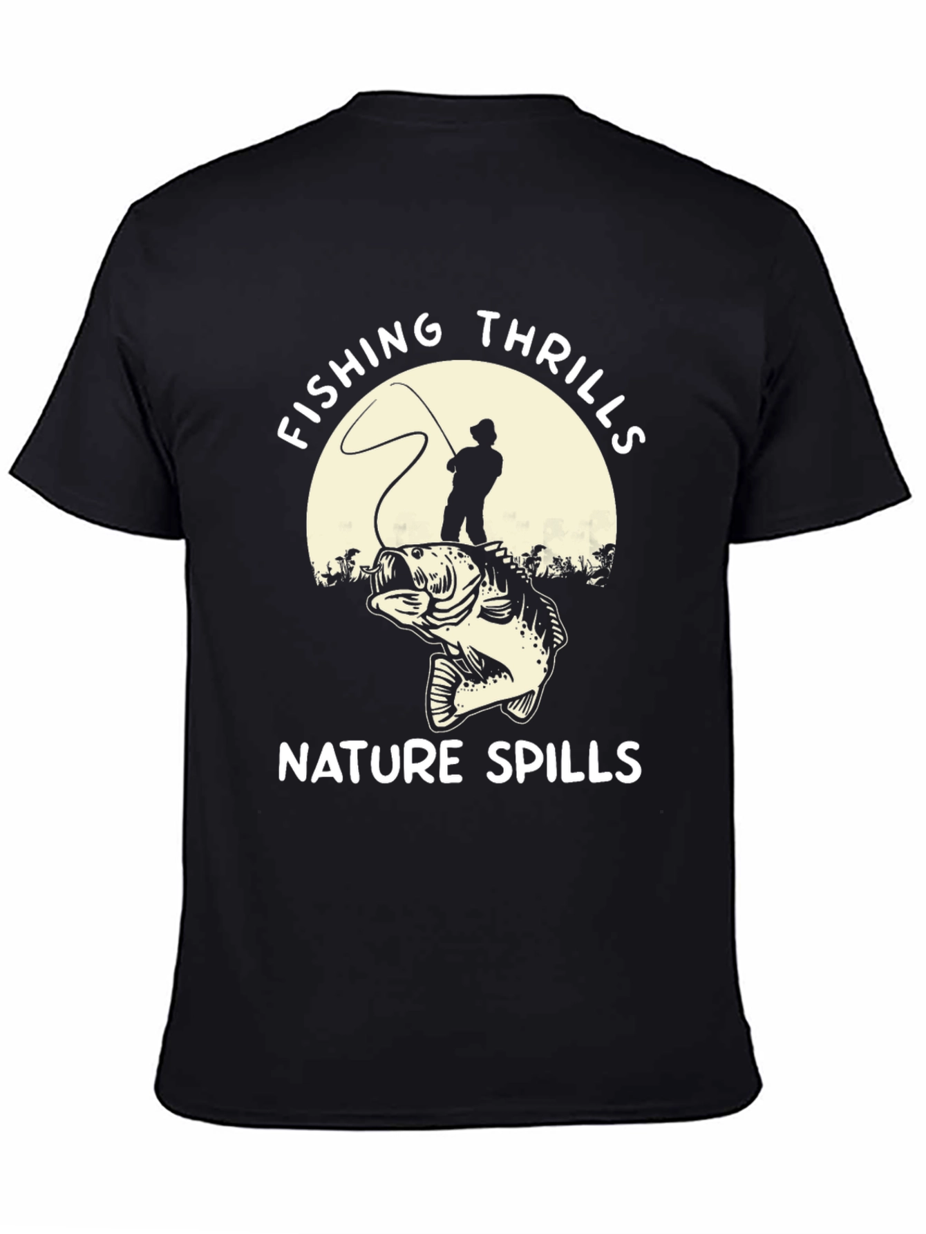 Fishing Thrills Nature Spills Graphic Tee