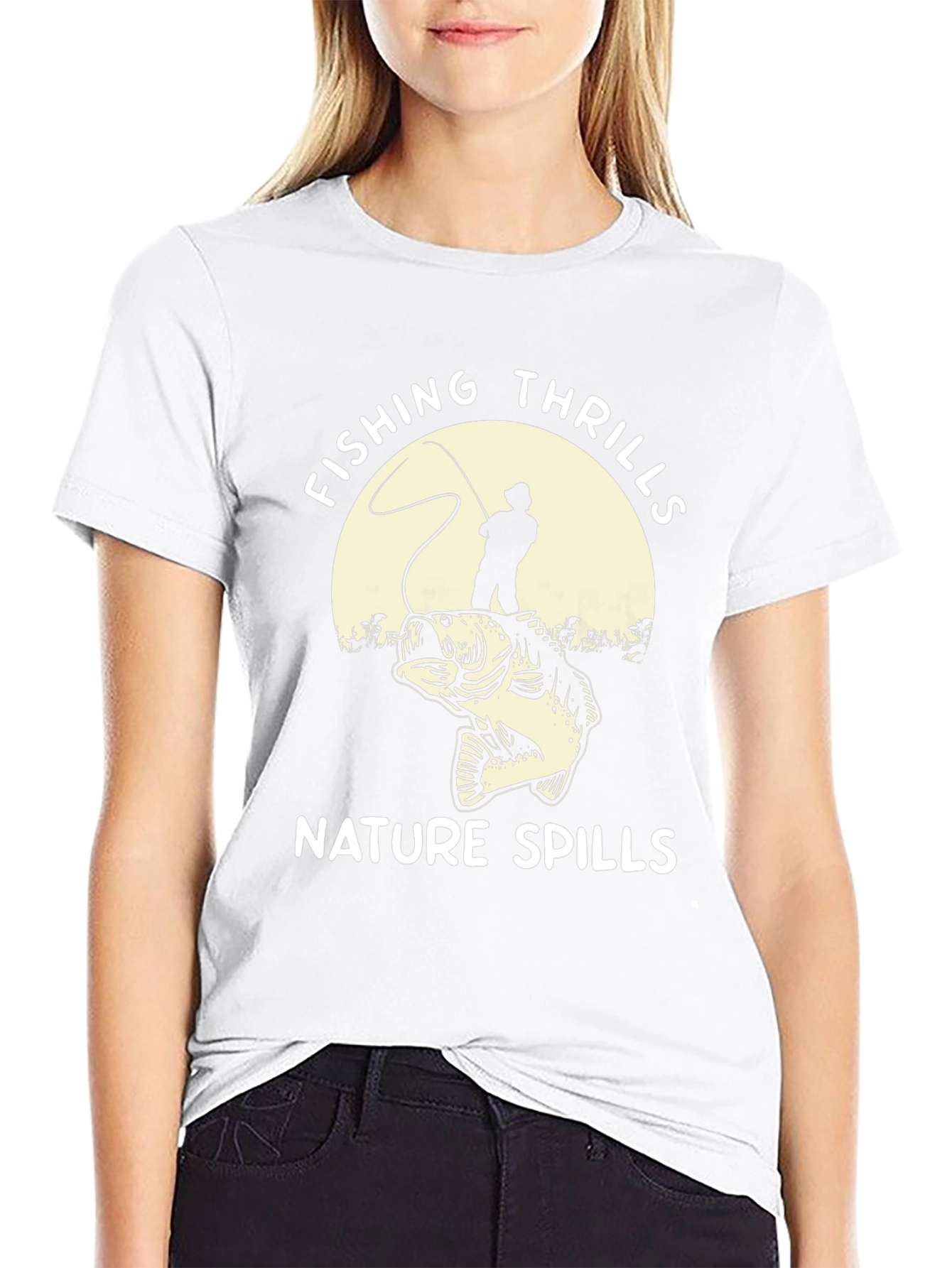 Fishing Thrills Nature Spills Graphic Tee
