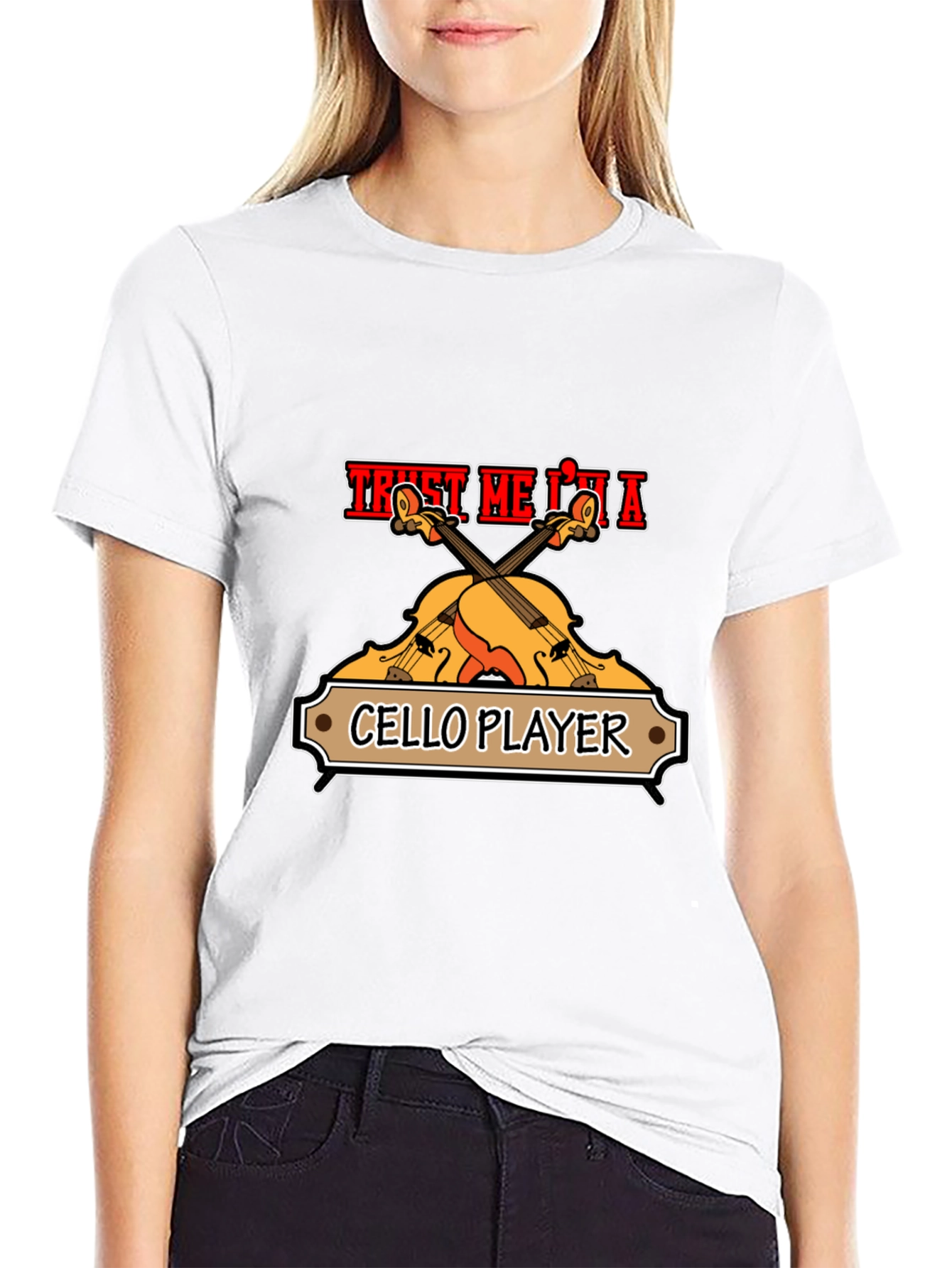 Trust Me Im A Cello Player Black T-Shirt