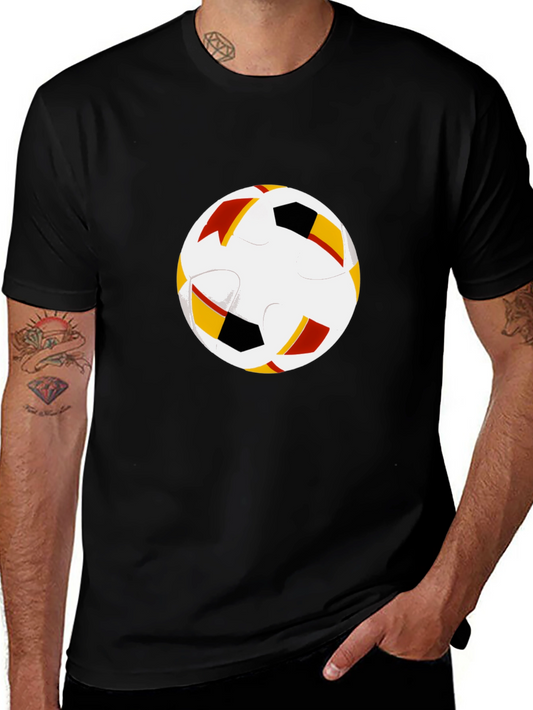 Belgium Flag Colors Soccer Ball T-Shirt