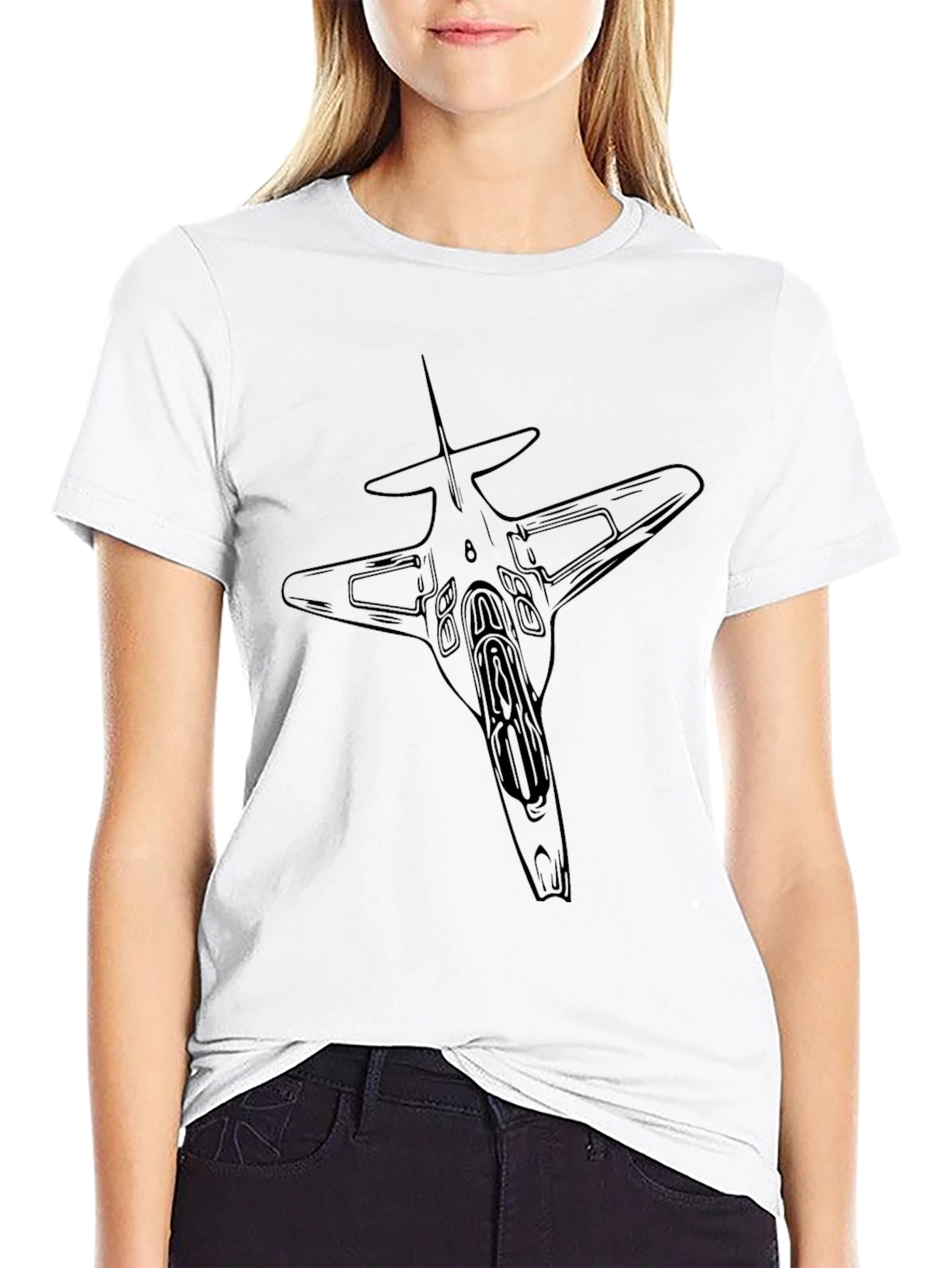 Jet Fighter Graphic Tee - Stylish Black T-Shirt