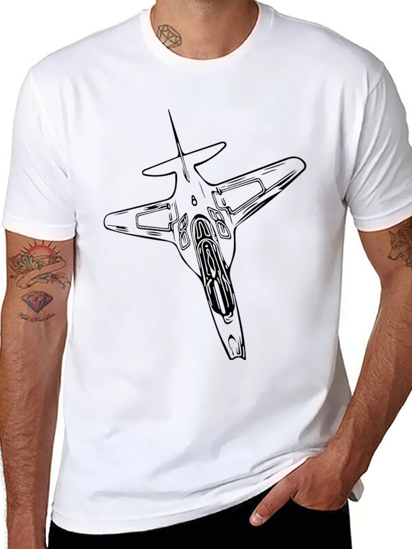 Jet Fighter Graphic Tee - Stylish Black T-Shirt