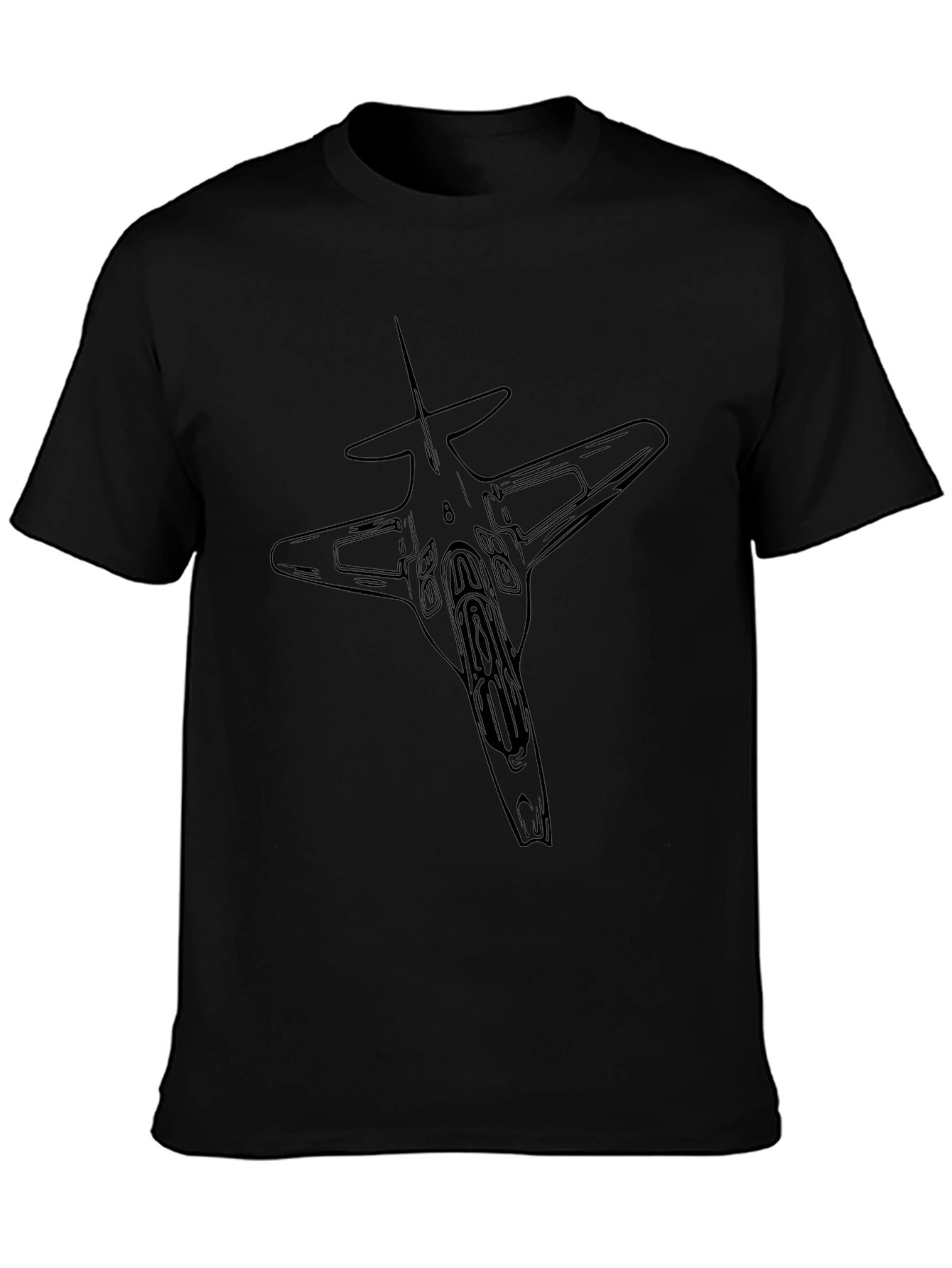 Jet Fighter Graphic Tee - Stylish Black T-Shirt