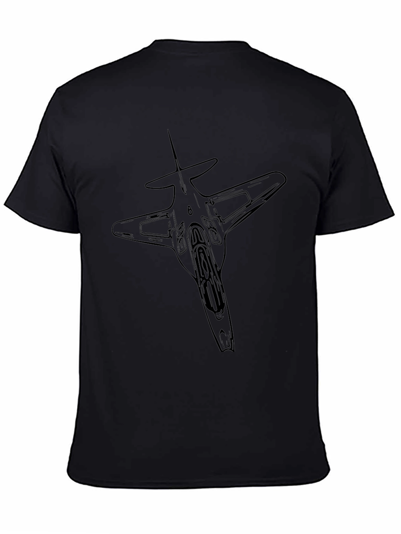 Jet Fighter Graphic Tee - Stylish Black T-Shirt