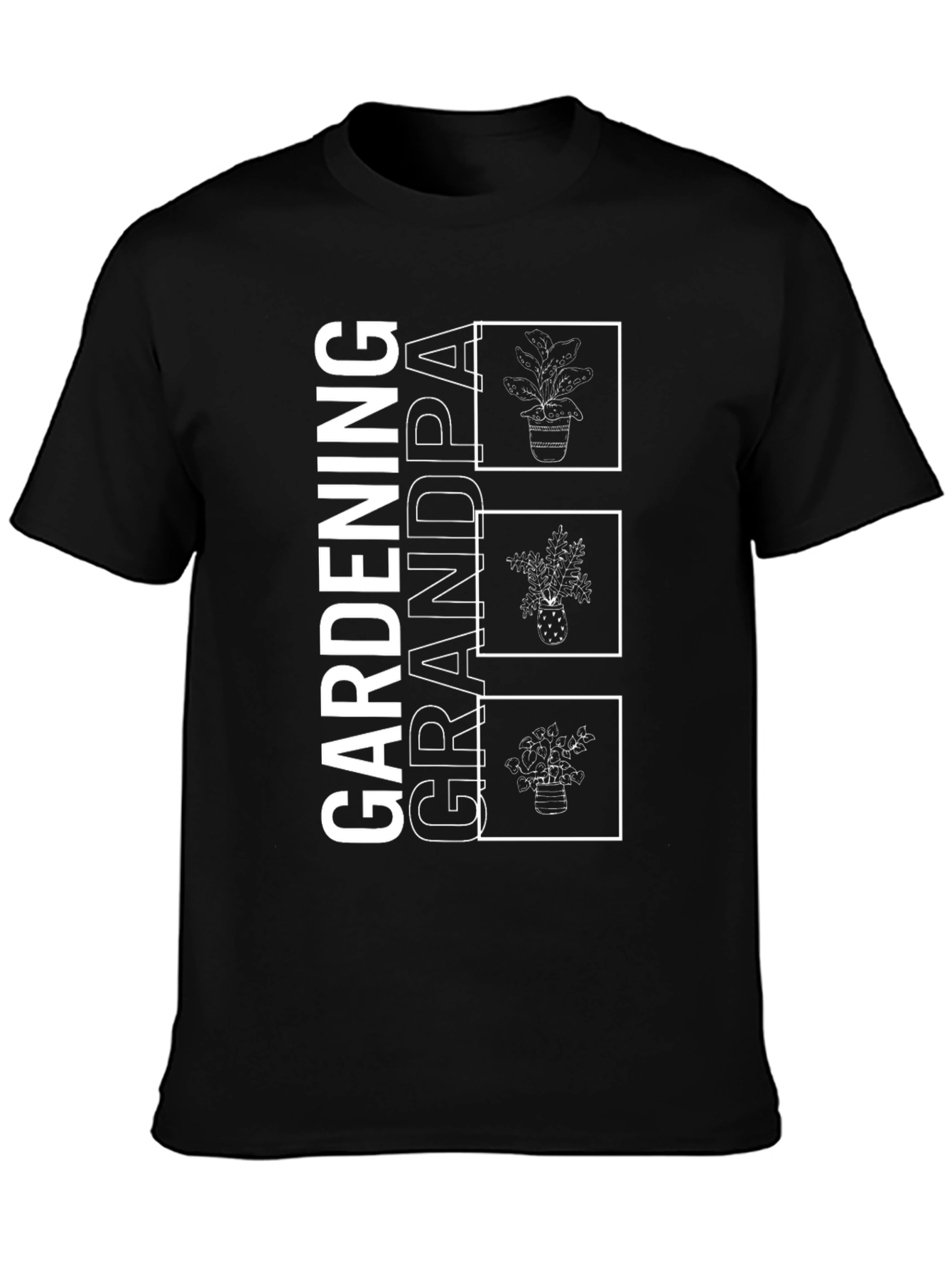 Gardening Grandpa Graphic T-Shirt - Black Cotton Tee