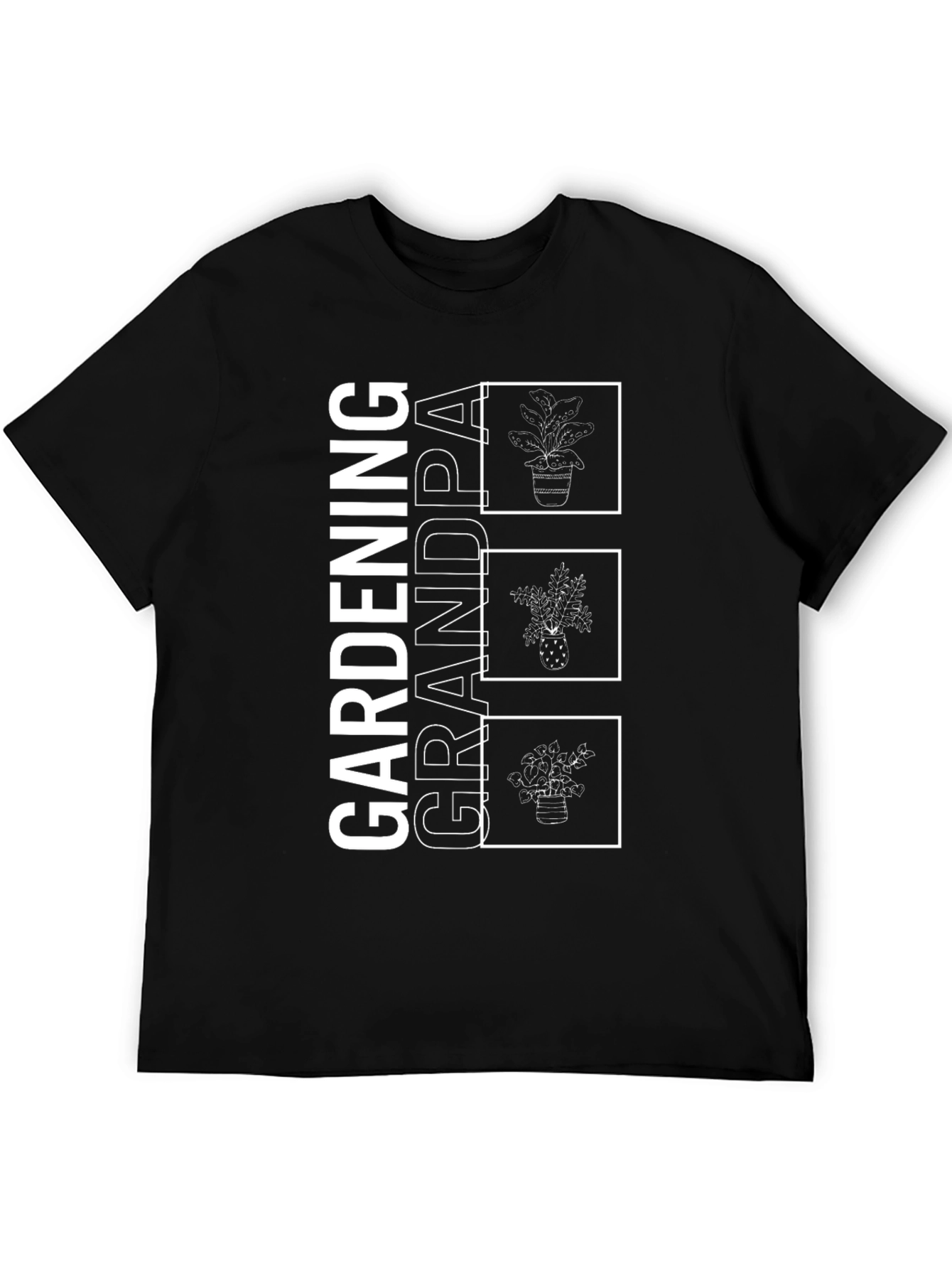 Gardening Grandpa Graphic T-Shirt - Black Cotton Tee