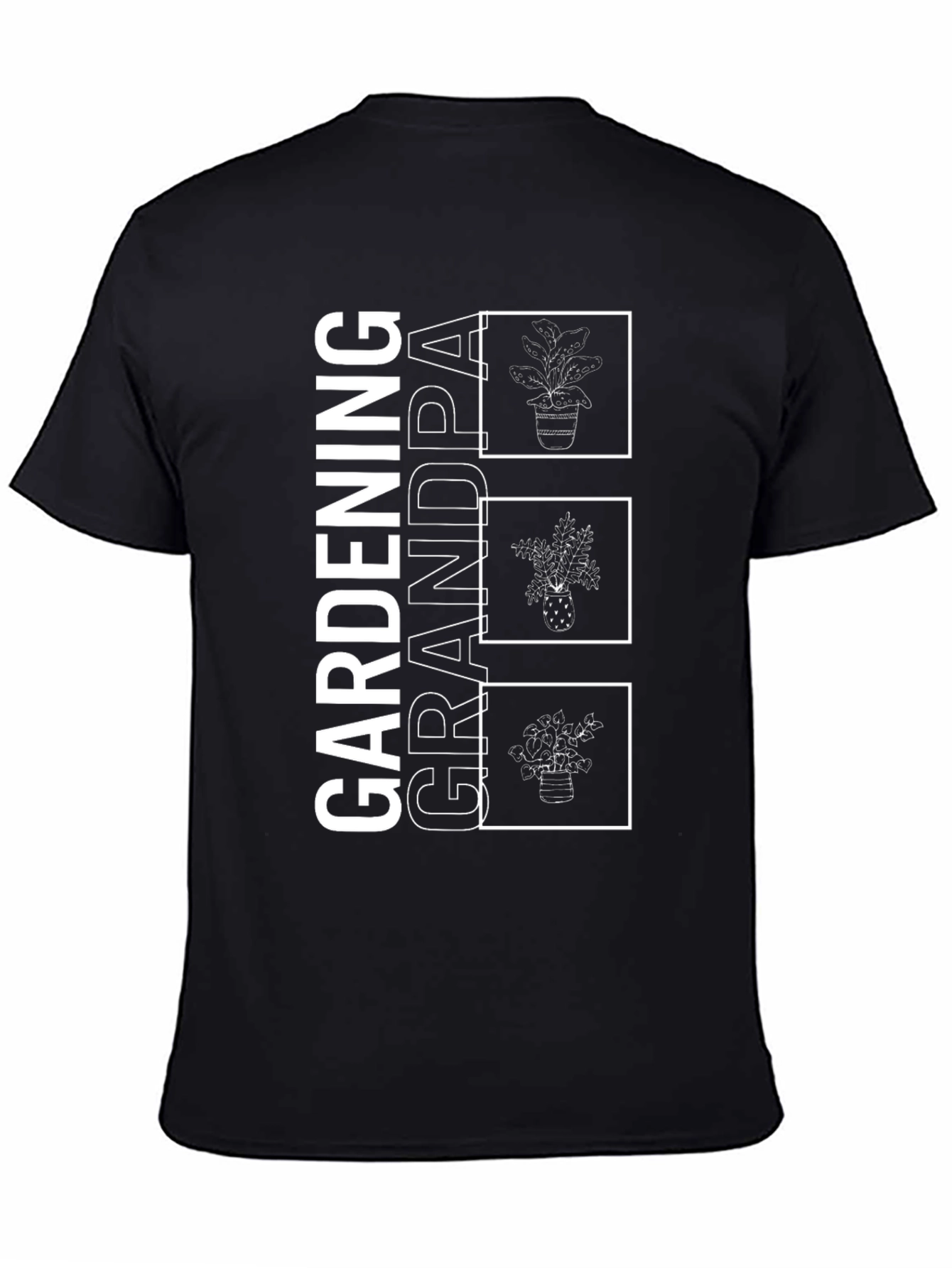 Gardening Grandpa Graphic T-Shirt - Black Cotton Tee