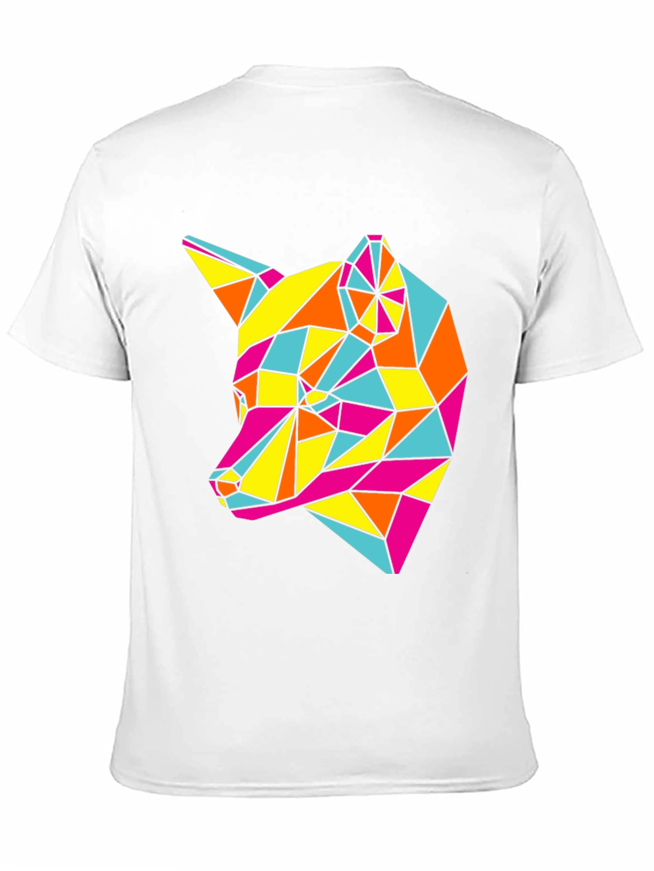 Geometric Fox Graphic Tee - Modern Art Shirt