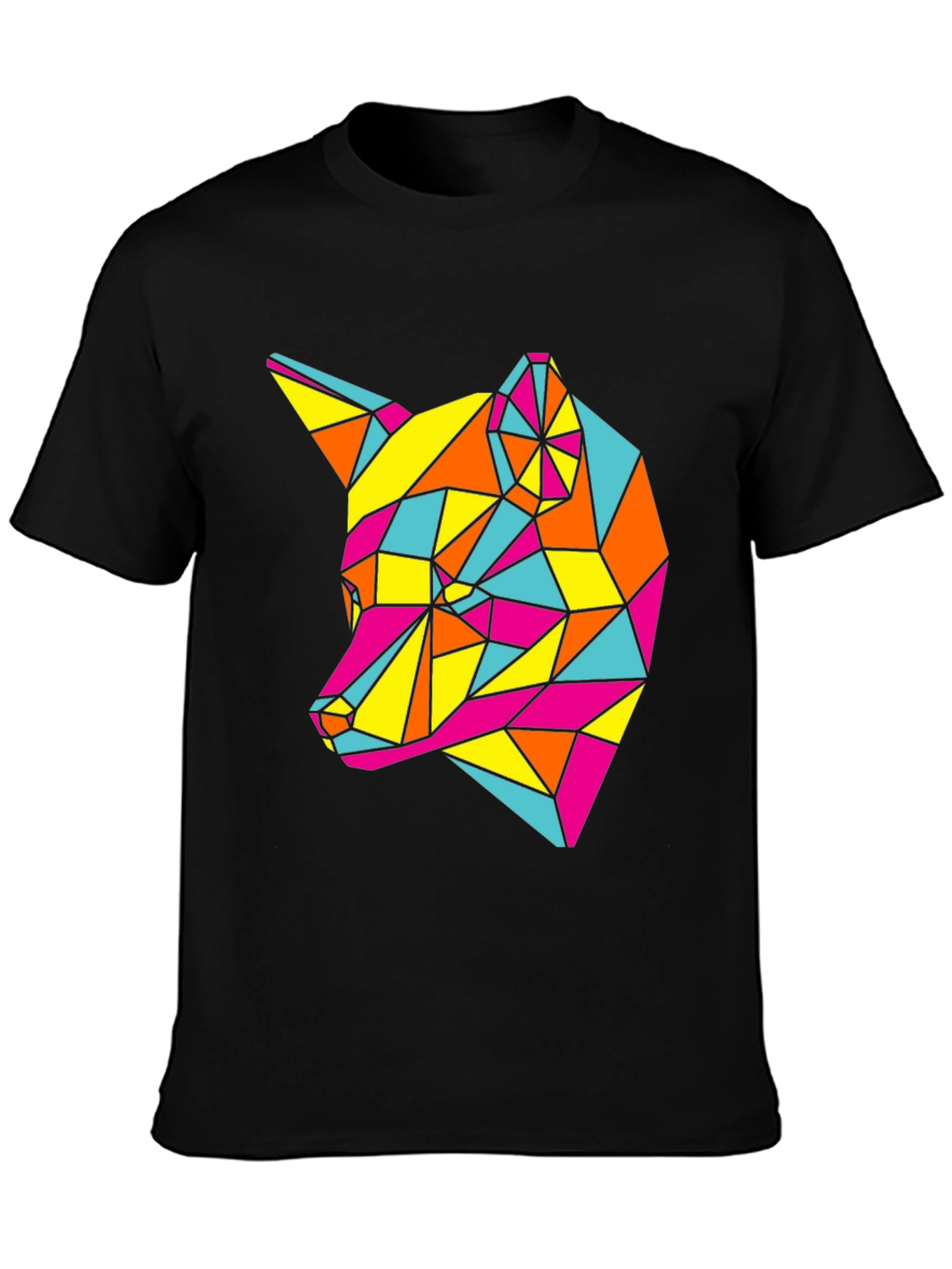 Geometric Fox Graphic Tee - Modern Art Shirt
