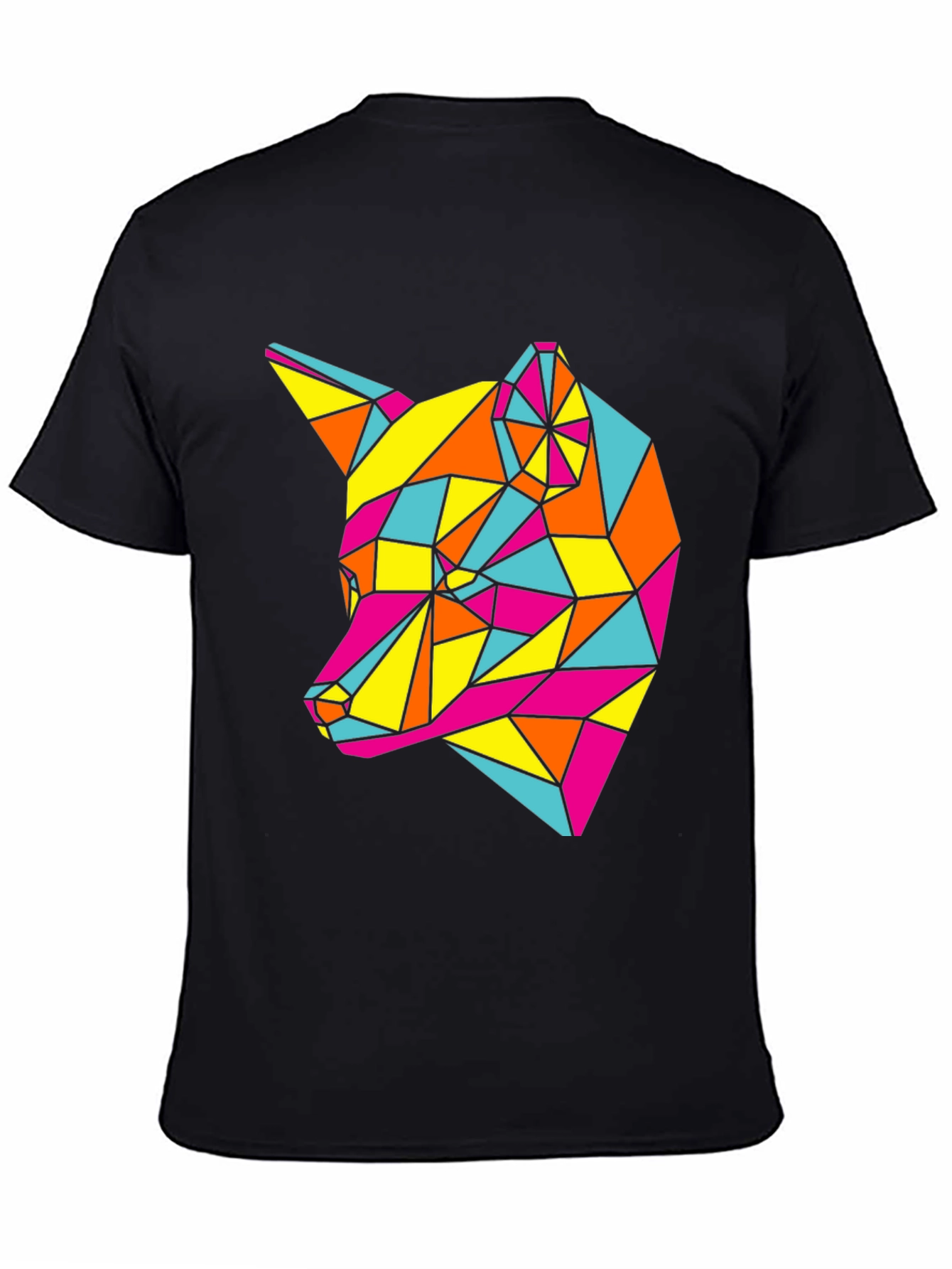 Geometric Fox Graphic Tee - Modern Art Shirt
