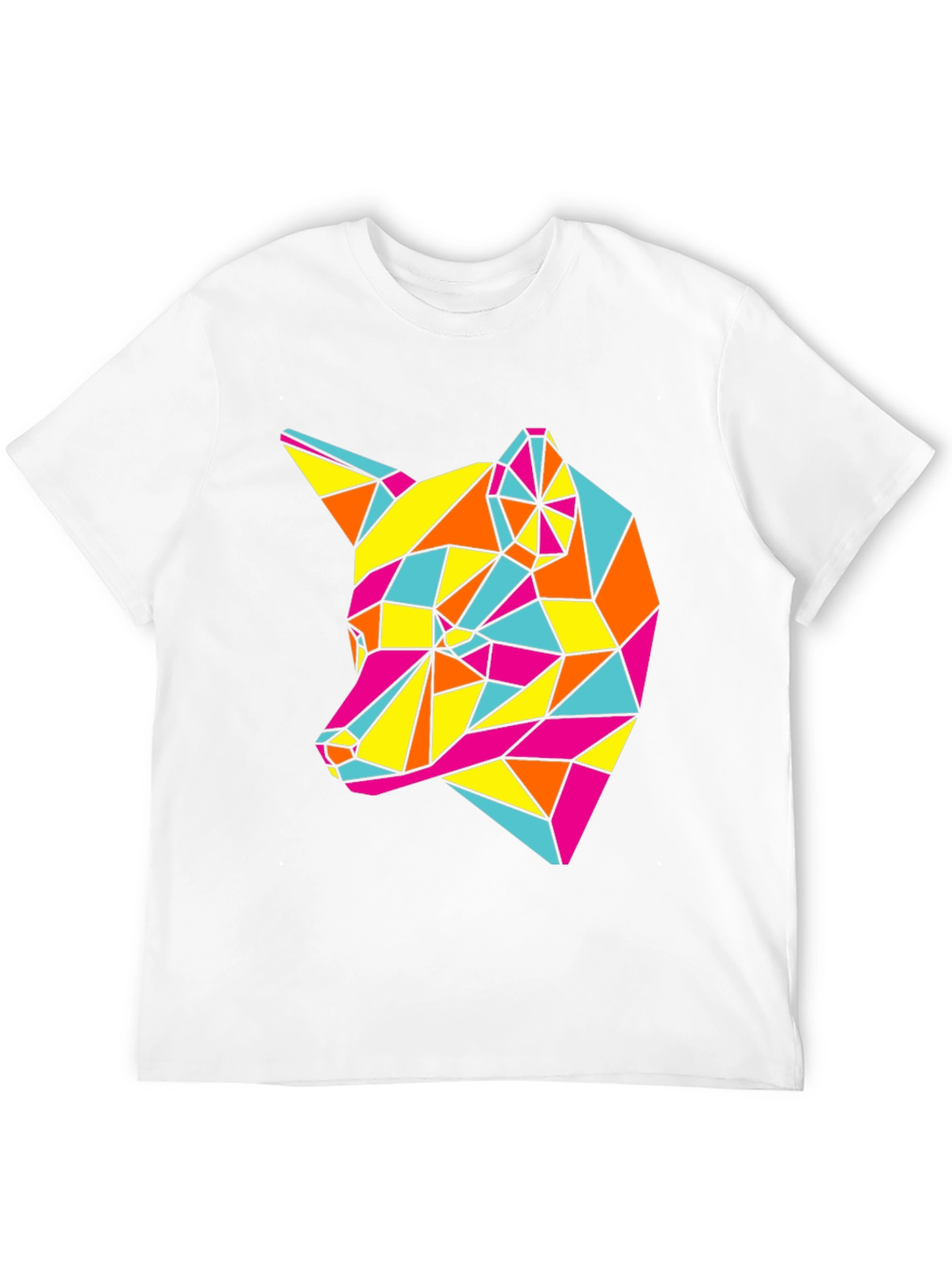Geometric Fox Graphic Tee - Modern Art Shirt