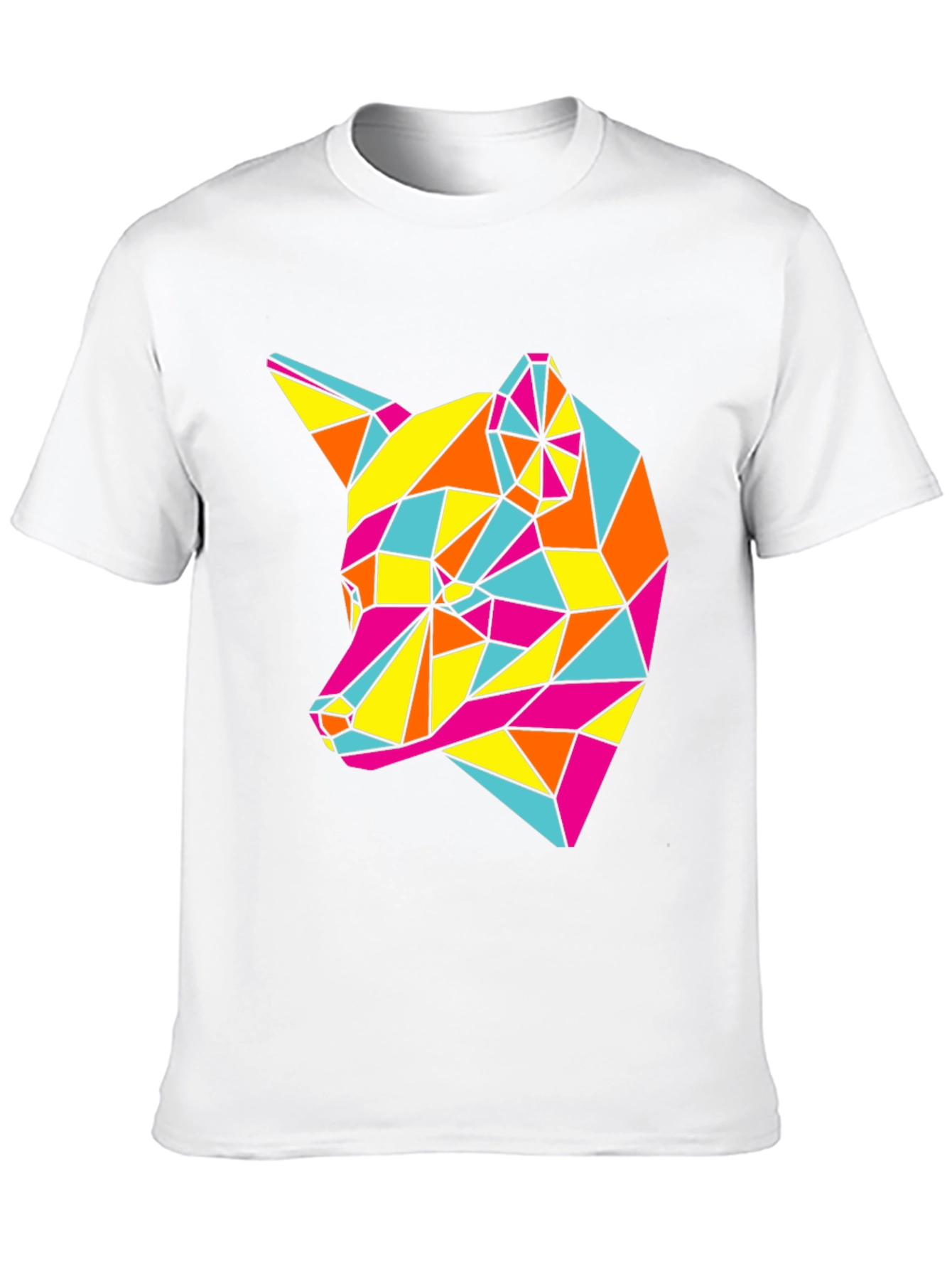 Geometric Fox Graphic Tee - Modern Art Shirt