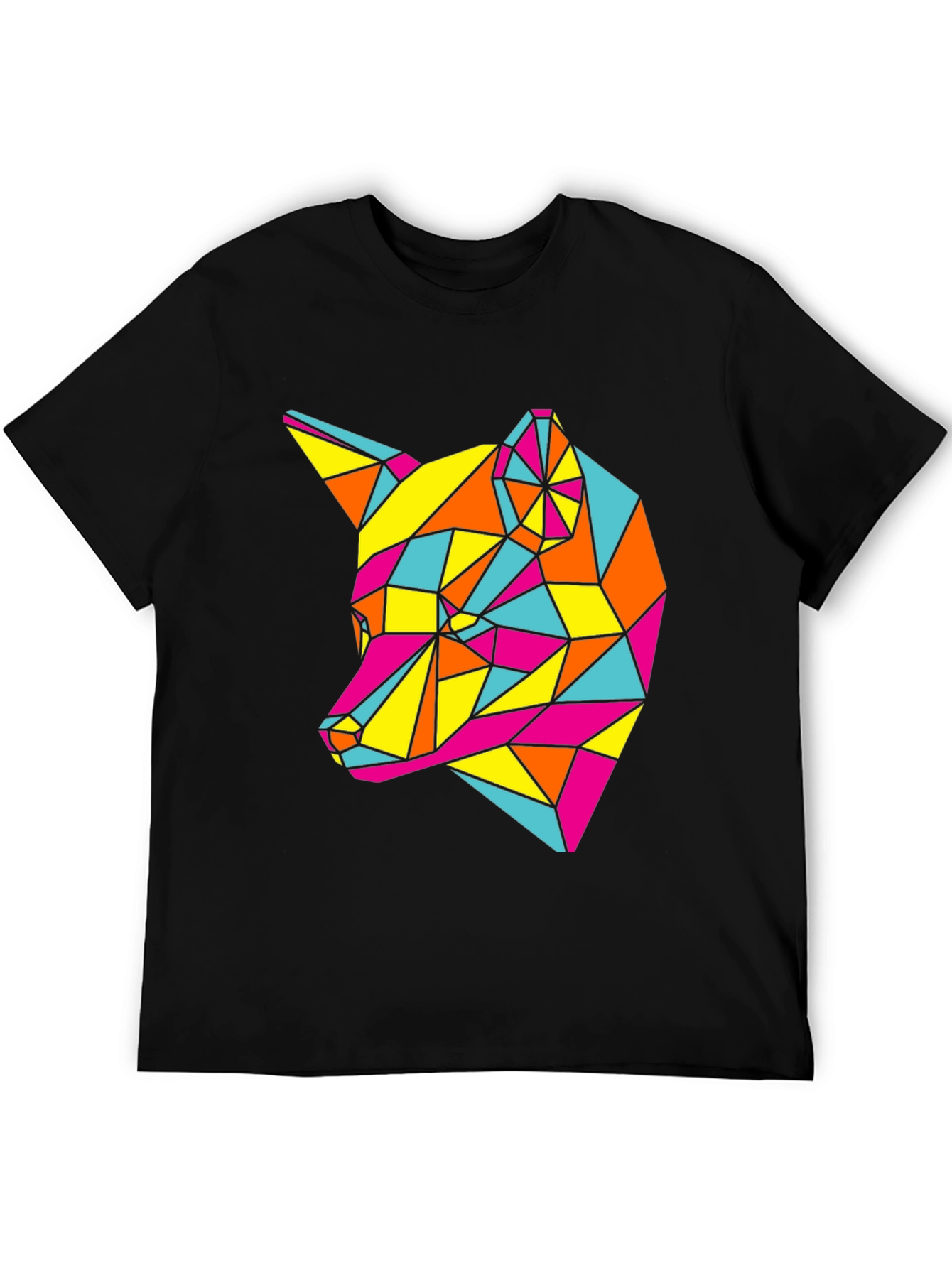 Geometric Fox Graphic Tee - Modern Art Shirt