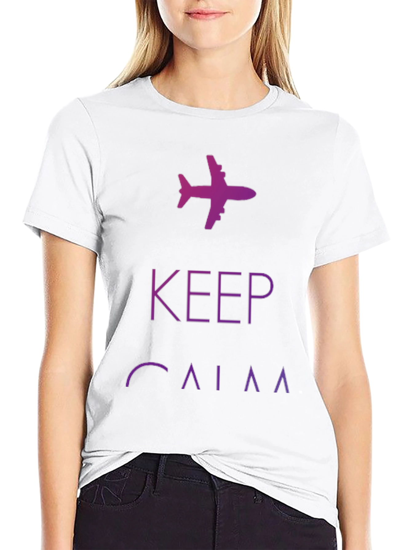 Keep Calm Airplane Graphic Tee - Black
