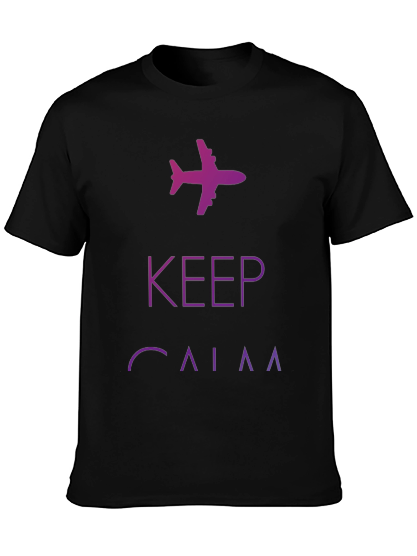 Keep Calm Airplane Graphic Tee - Black