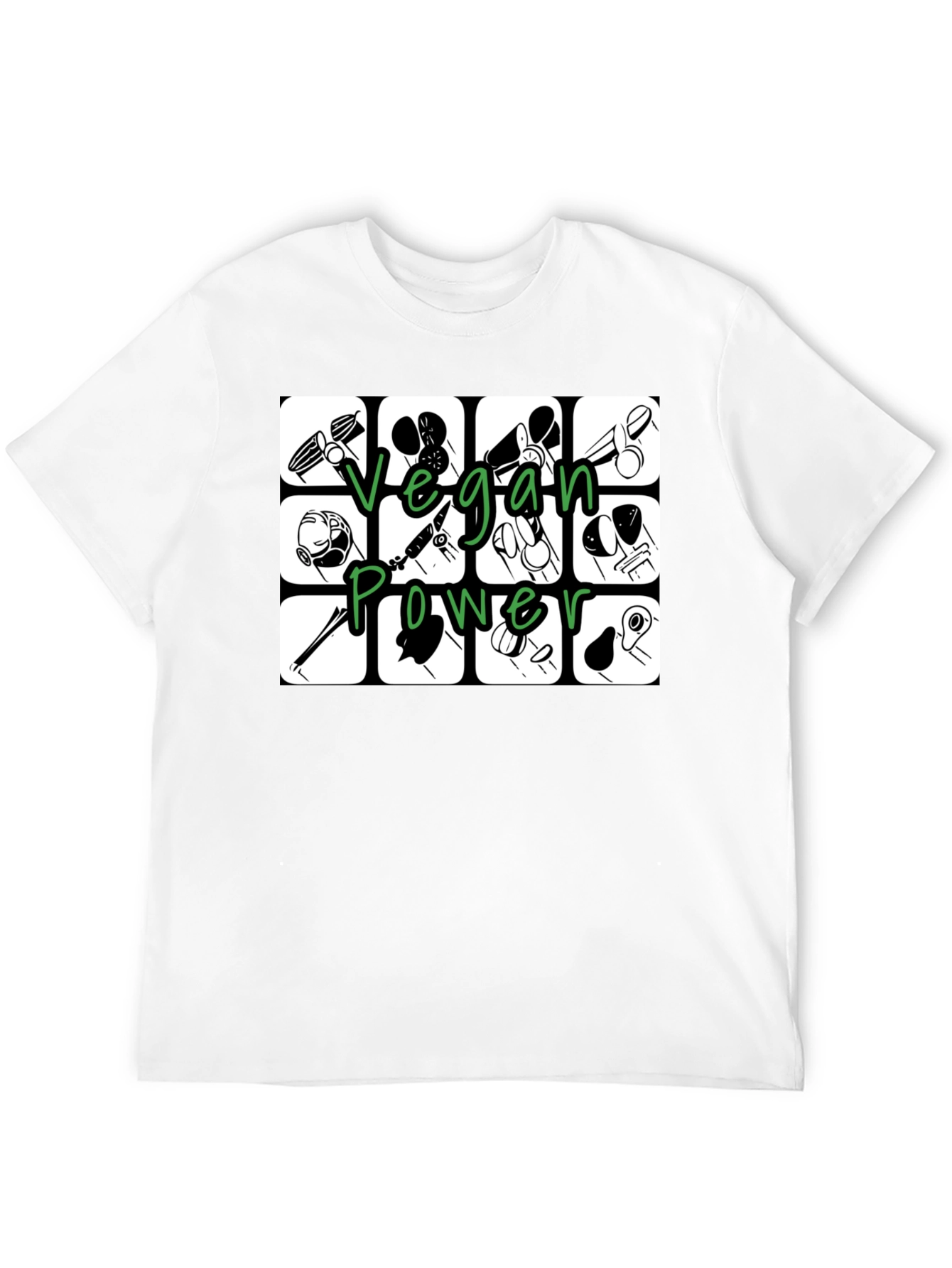 Vegan Power T-Shirt - Black Graphic Tee