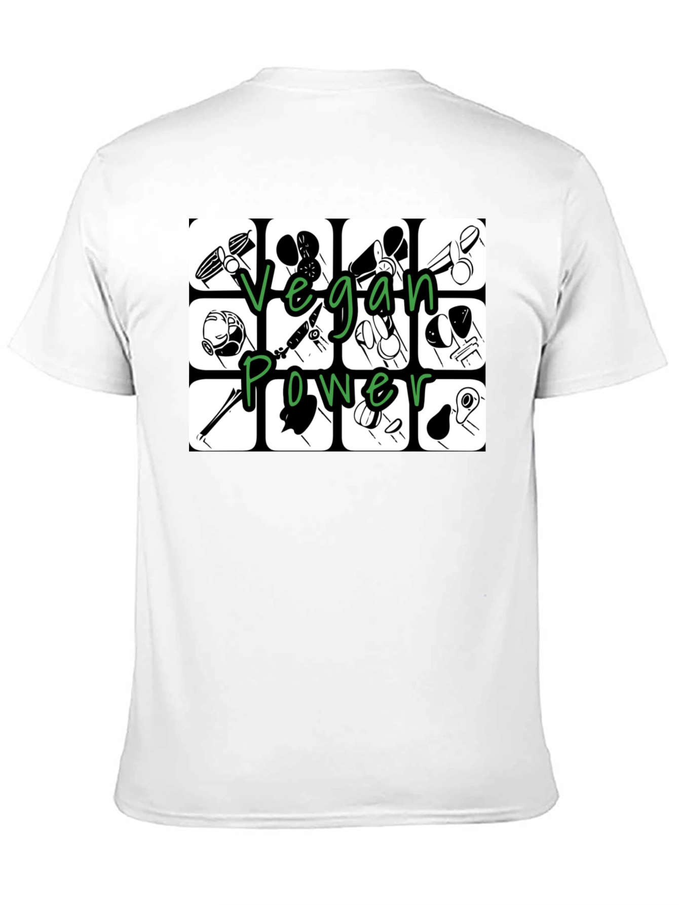 Vegan Power T-Shirt - Black Graphic Tee