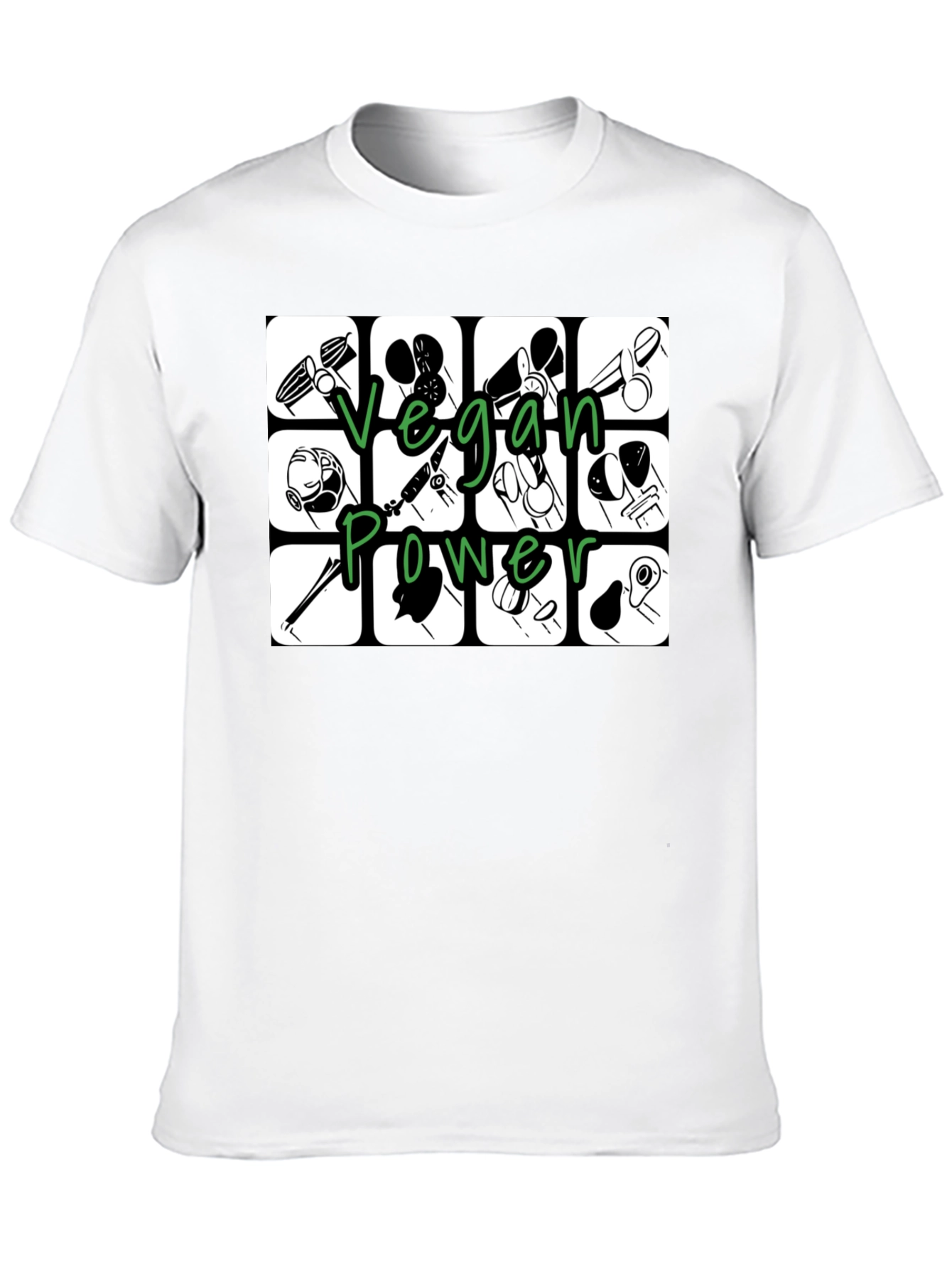 Vegan Power T-Shirt - Black Graphic Tee