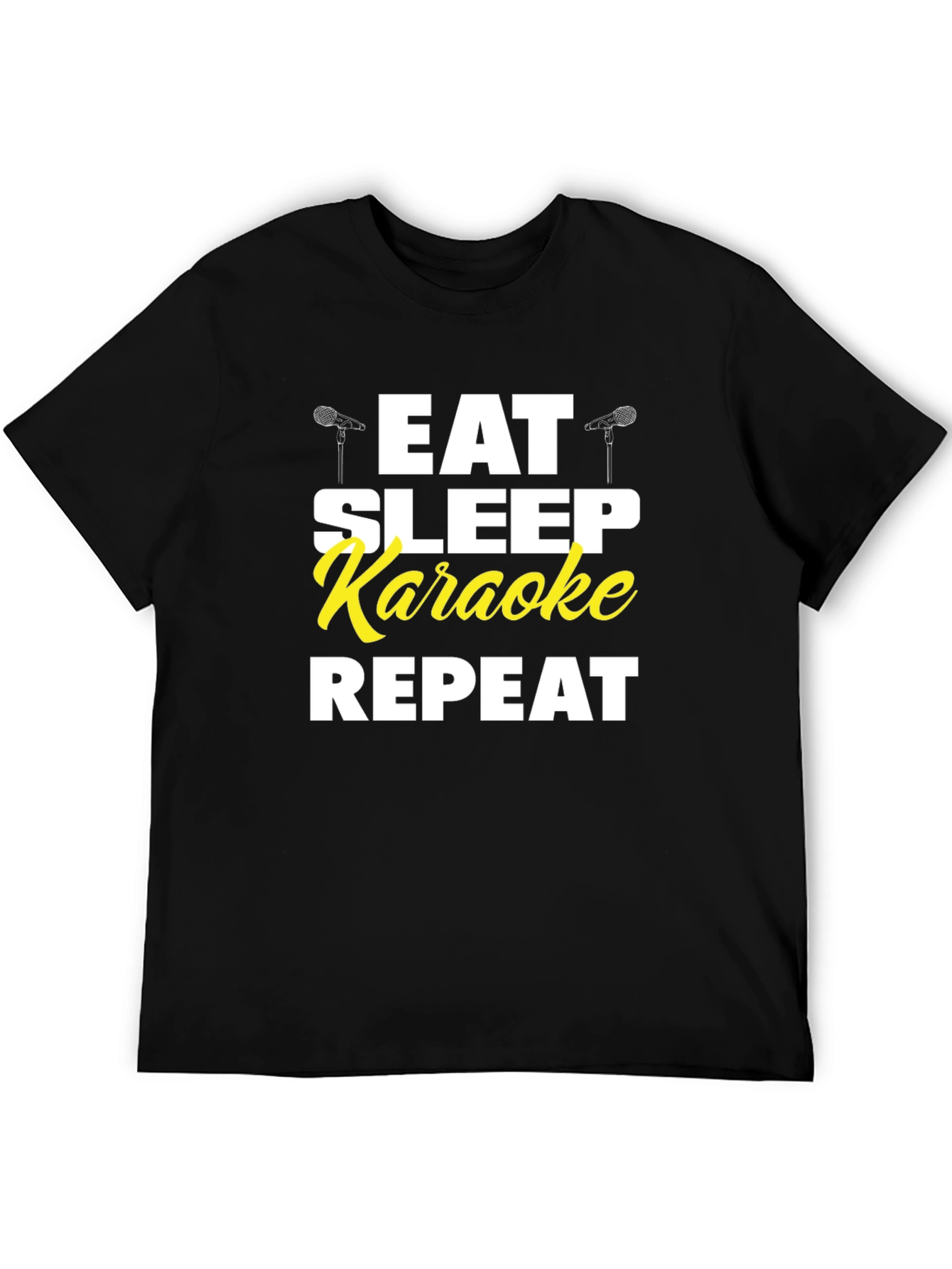 Eat Sleep Karaoke Repeat Black Graphic Tee