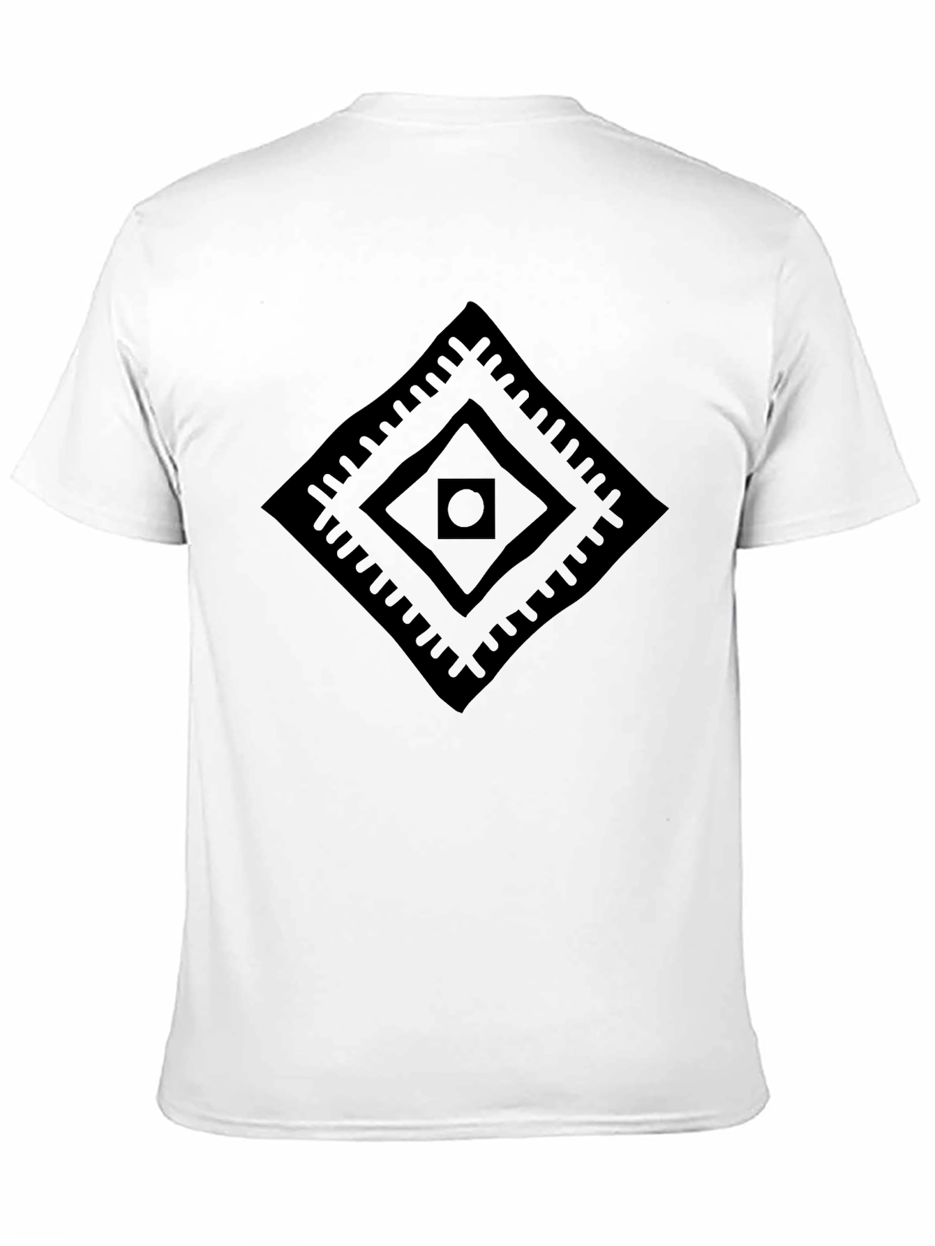 Tribal Diamond Graphic Print Black T-Shirt