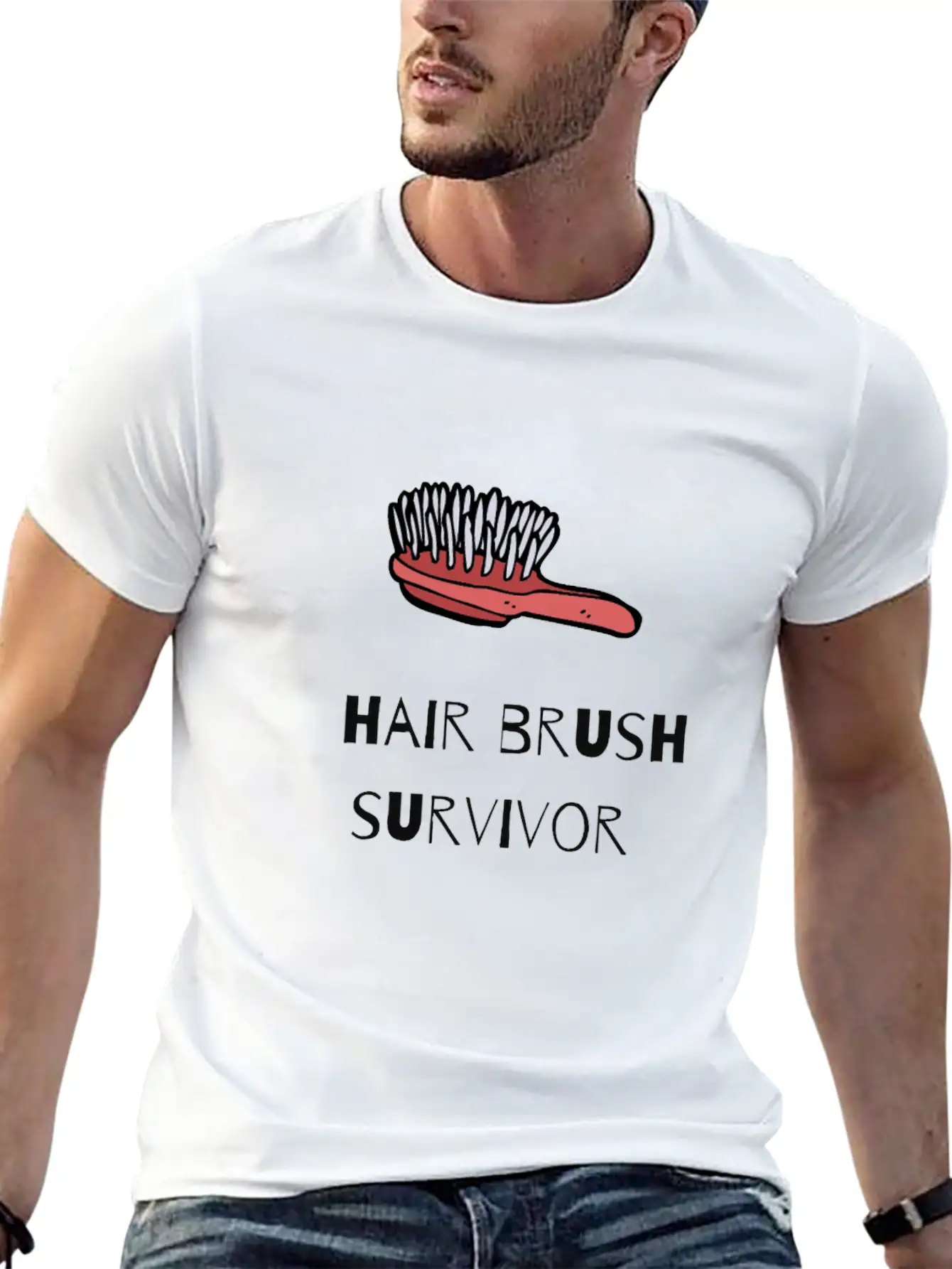 Hair Brush Survivor Basic Graphic T-Shirt – Daily Comfort In Soft Cotton