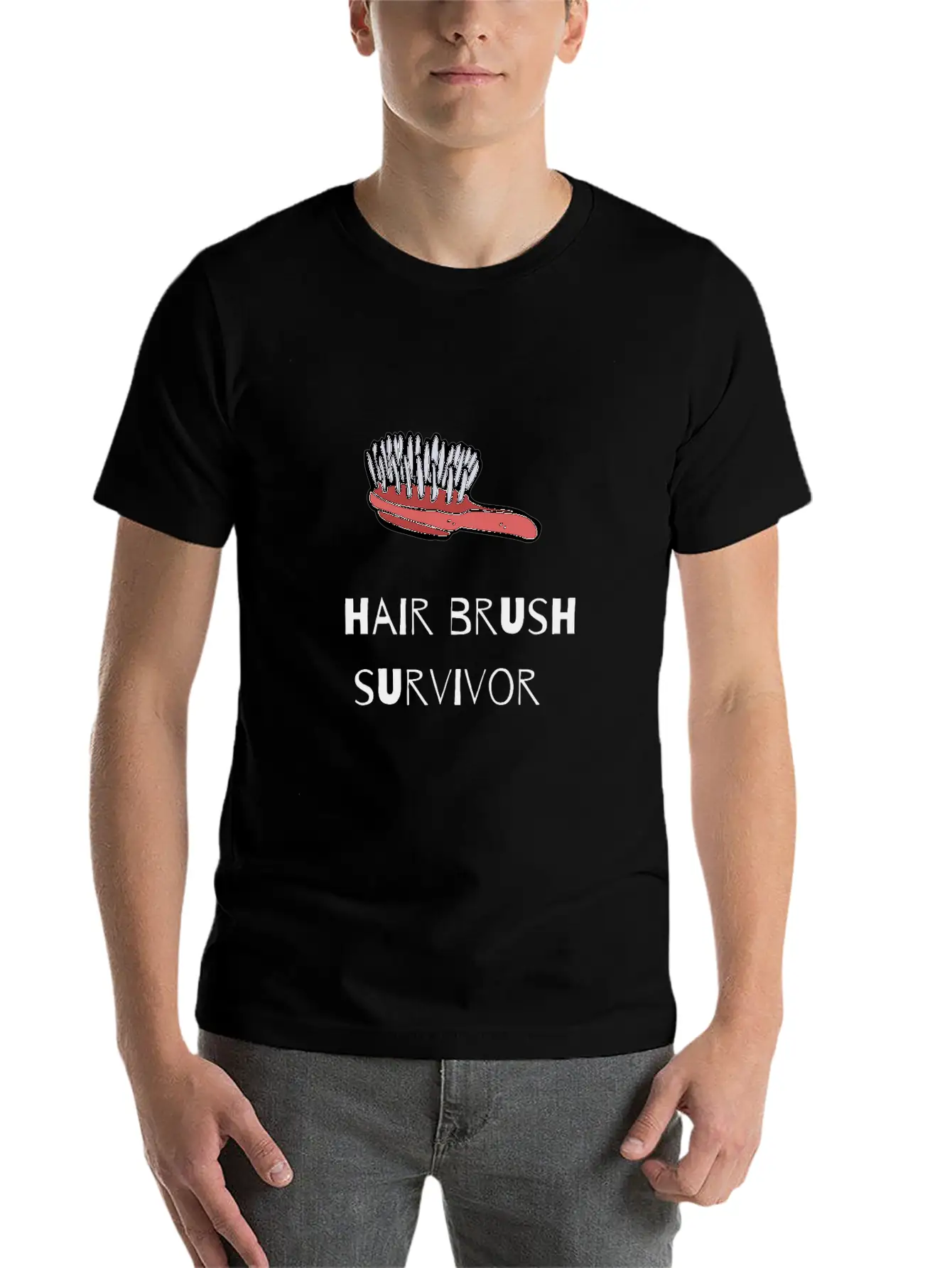 Hair Brush Survivor Basic Graphic T-Shirt – Daily Comfort In Soft Cotton