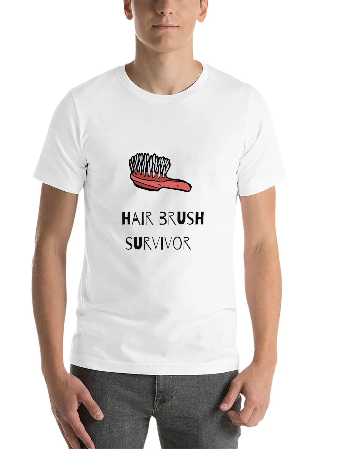 Hair Brush Survivor Basic Graphic T-Shirt – Daily Comfort In Soft Cotton