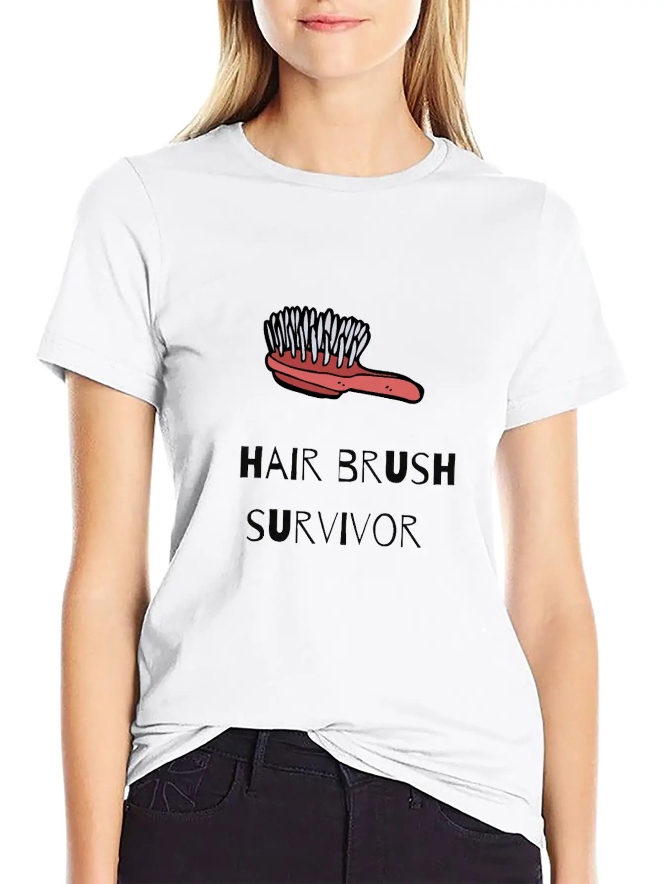 Hair Brush Survivor Basic Graphic T-Shirt – Daily Comfort In Soft Cotton