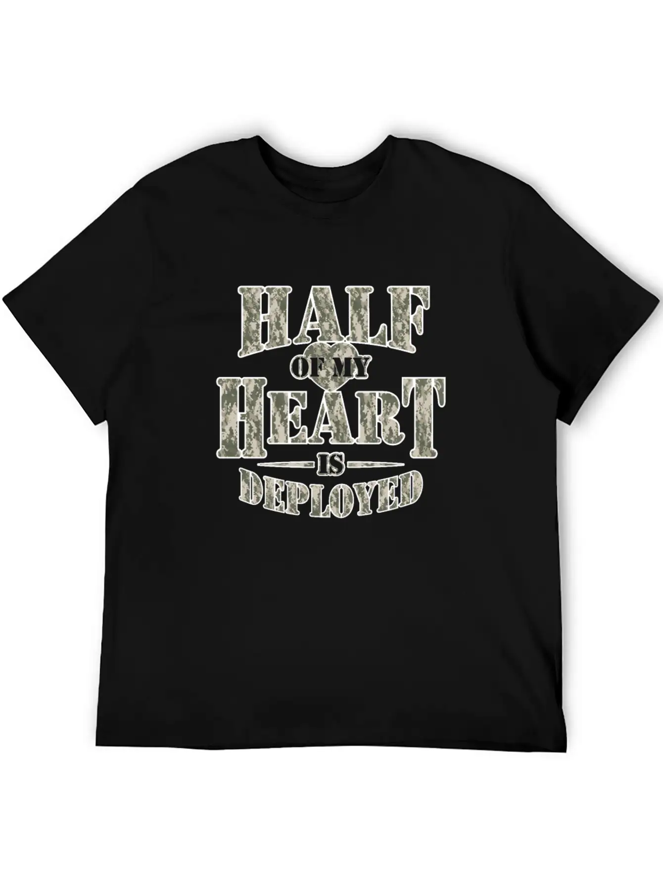 Half Of My Heart Is Deployed - Armed Force Relaxed Everyday Tee – Lightweight And Durable Cotton
