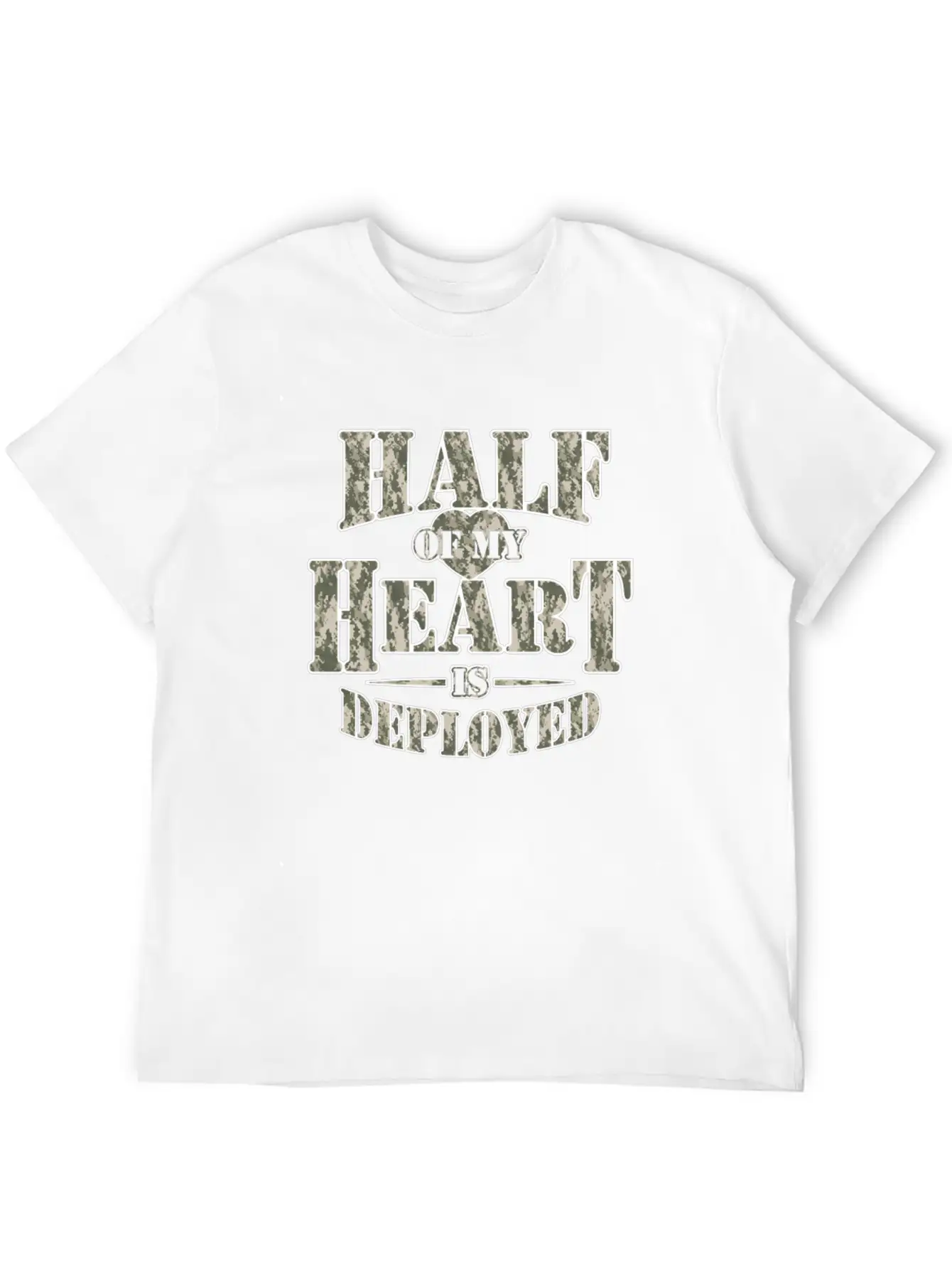 Half Of My Heart Is Deployed - Armed Force Relaxed Everyday Tee – Lightweight And Durable Cotton