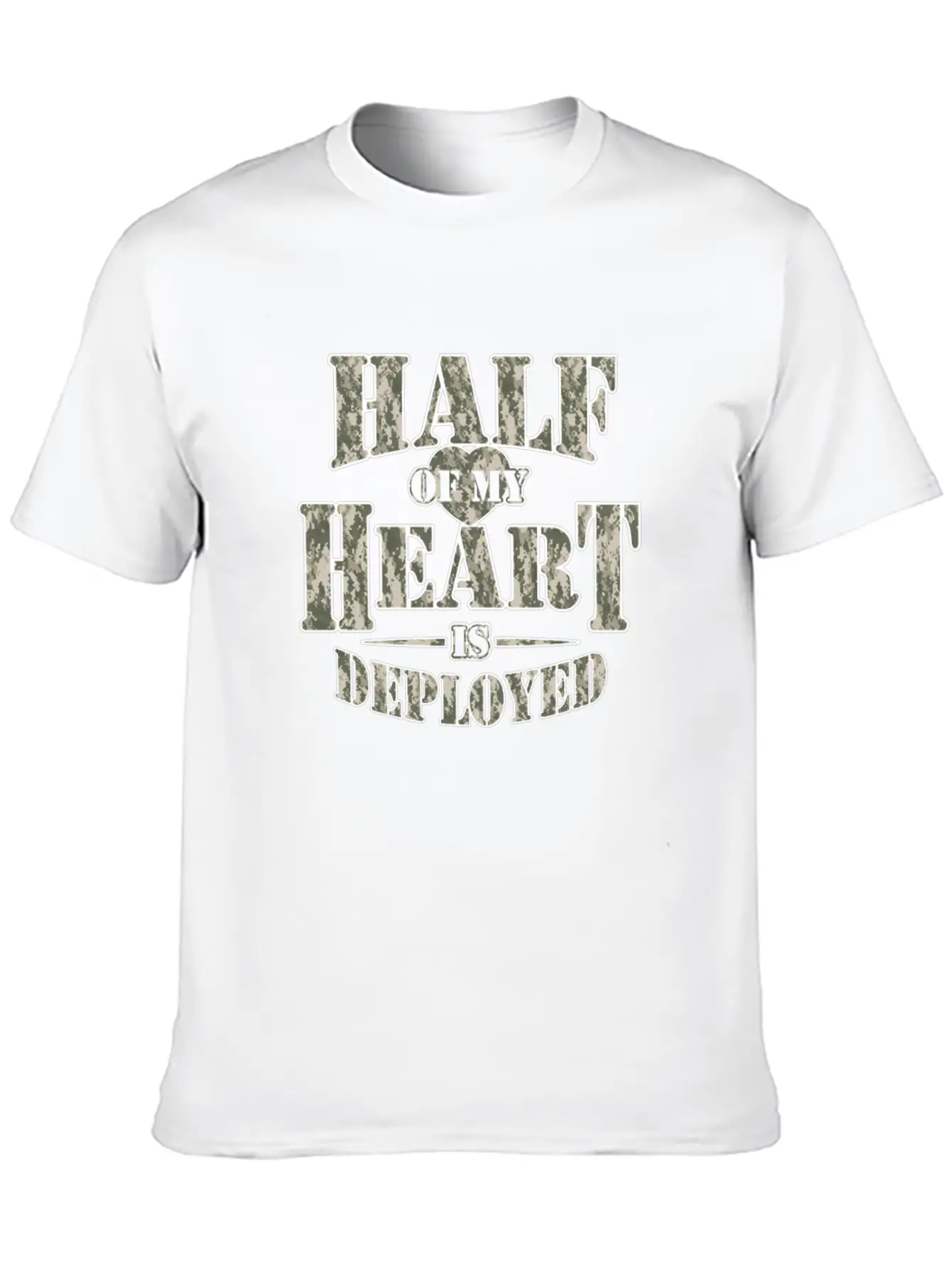 Half Of My Heart Is Deployed - Armed Force Relaxed Everyday Tee – Lightweight And Durable Cotton